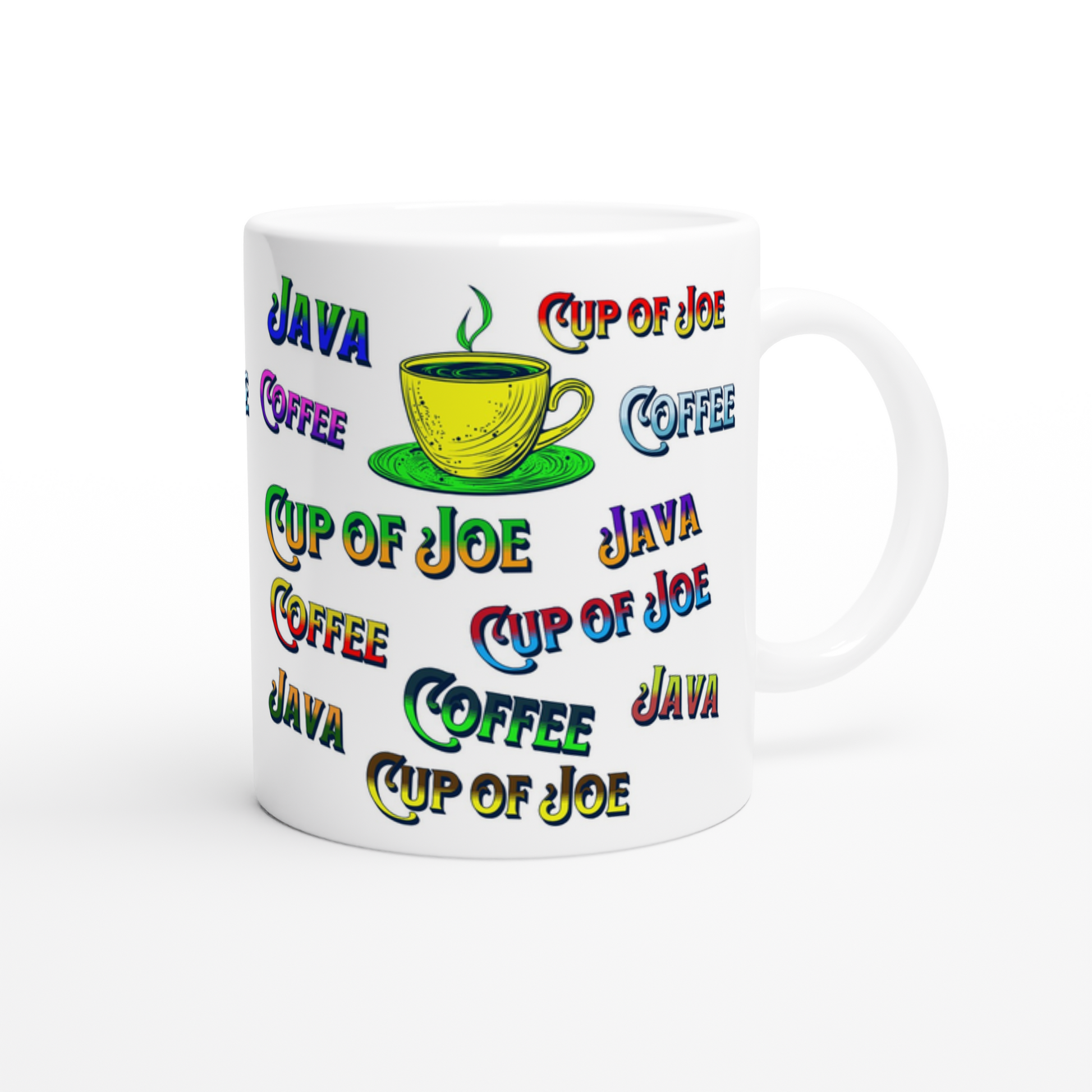 Java, Coffee, Cup of Joe White 11oz Ceramic Mug by Java Good Coffee