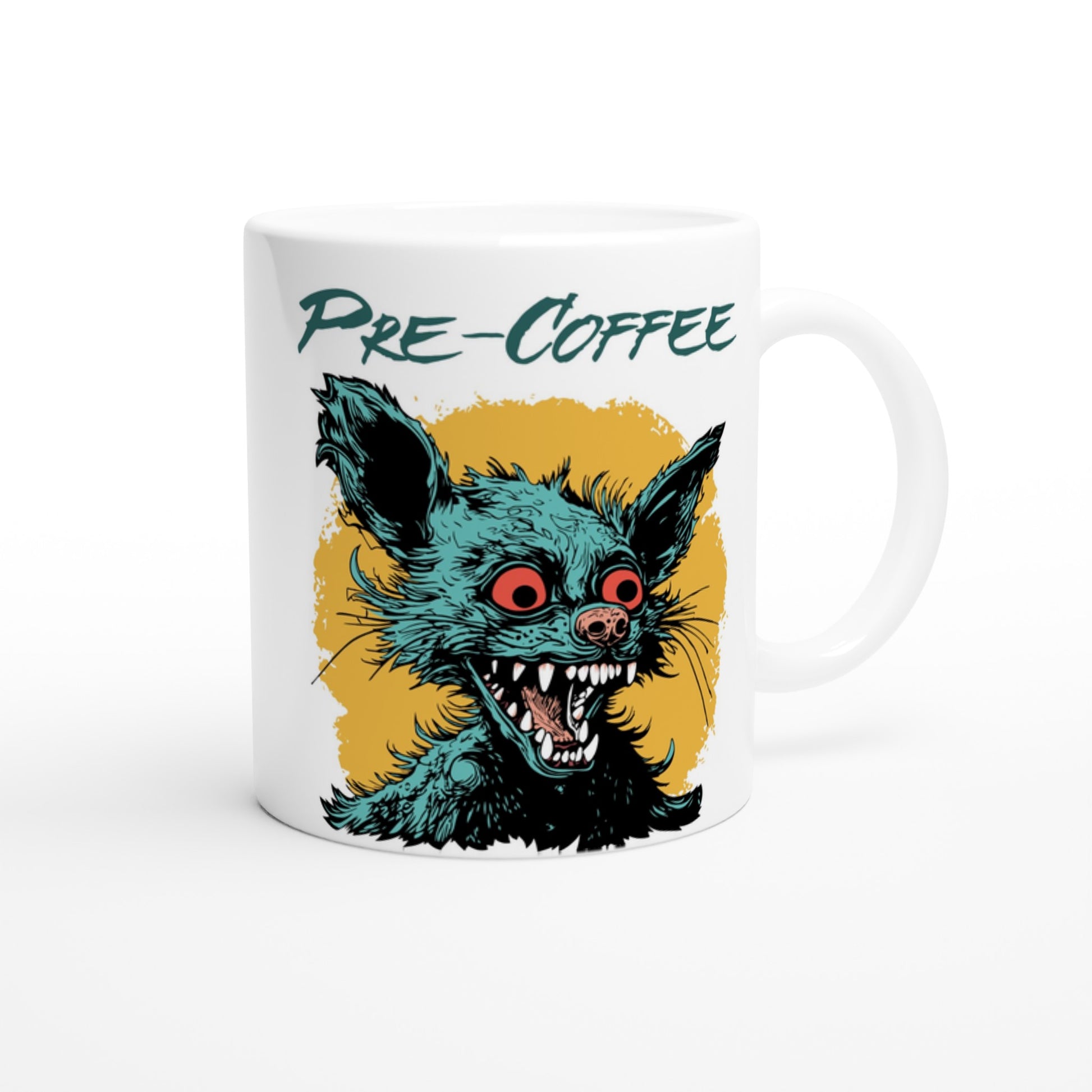 Pre-Coffee White 11oz Ceramic Mug by Java Good Coffee