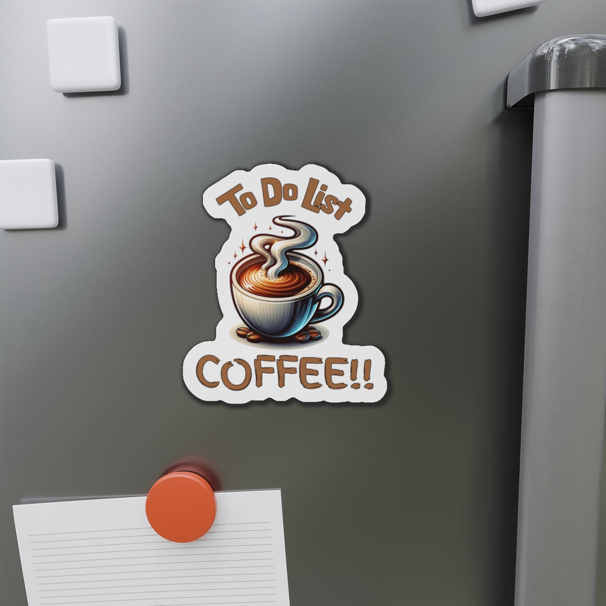 Coffee To Do List Die-Cut Magnet - Fun Kitchen Decor for Coffee Lovers