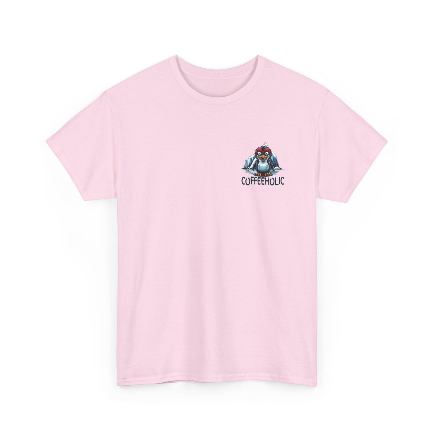 Coffeeholic Unisex Heavy Cotton Tee - Cute Penguin Design