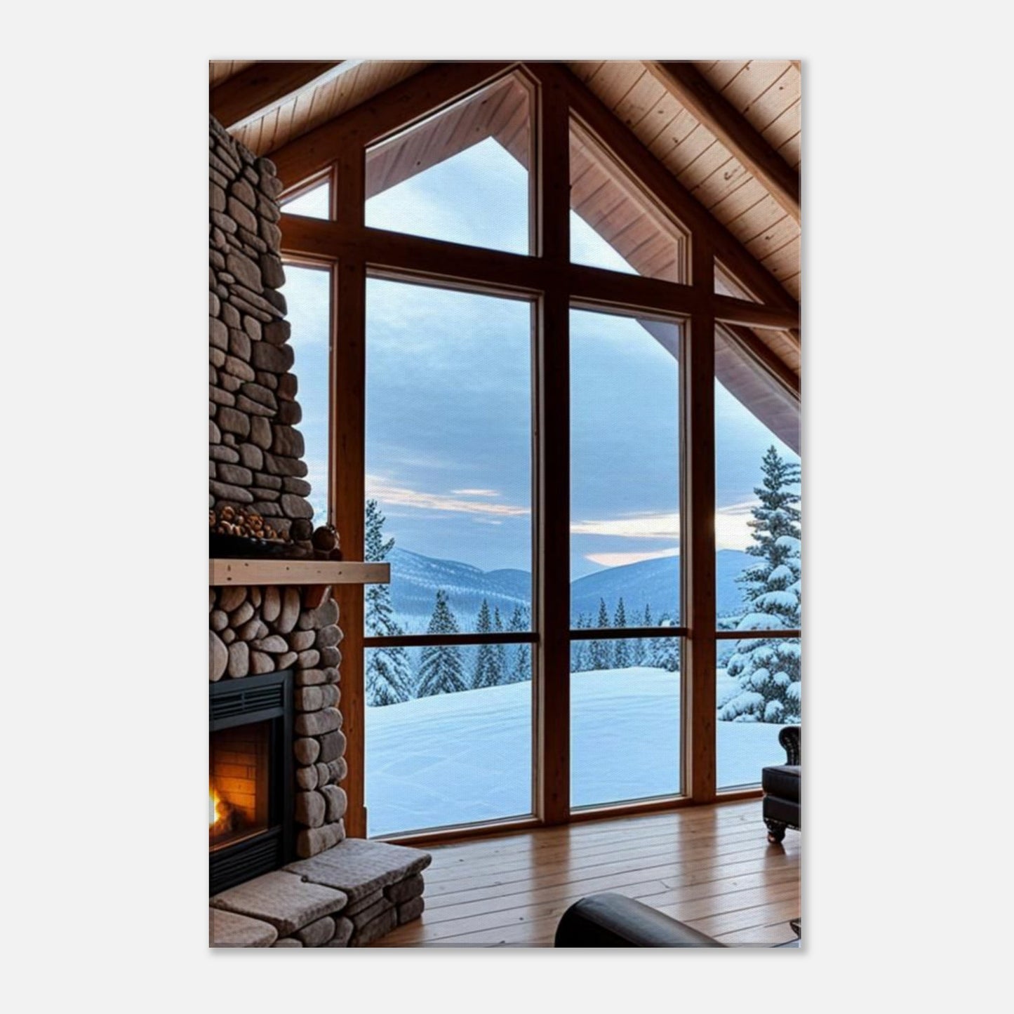 Cozy Winter View Canvas Wall Print by Java Good Coffee
