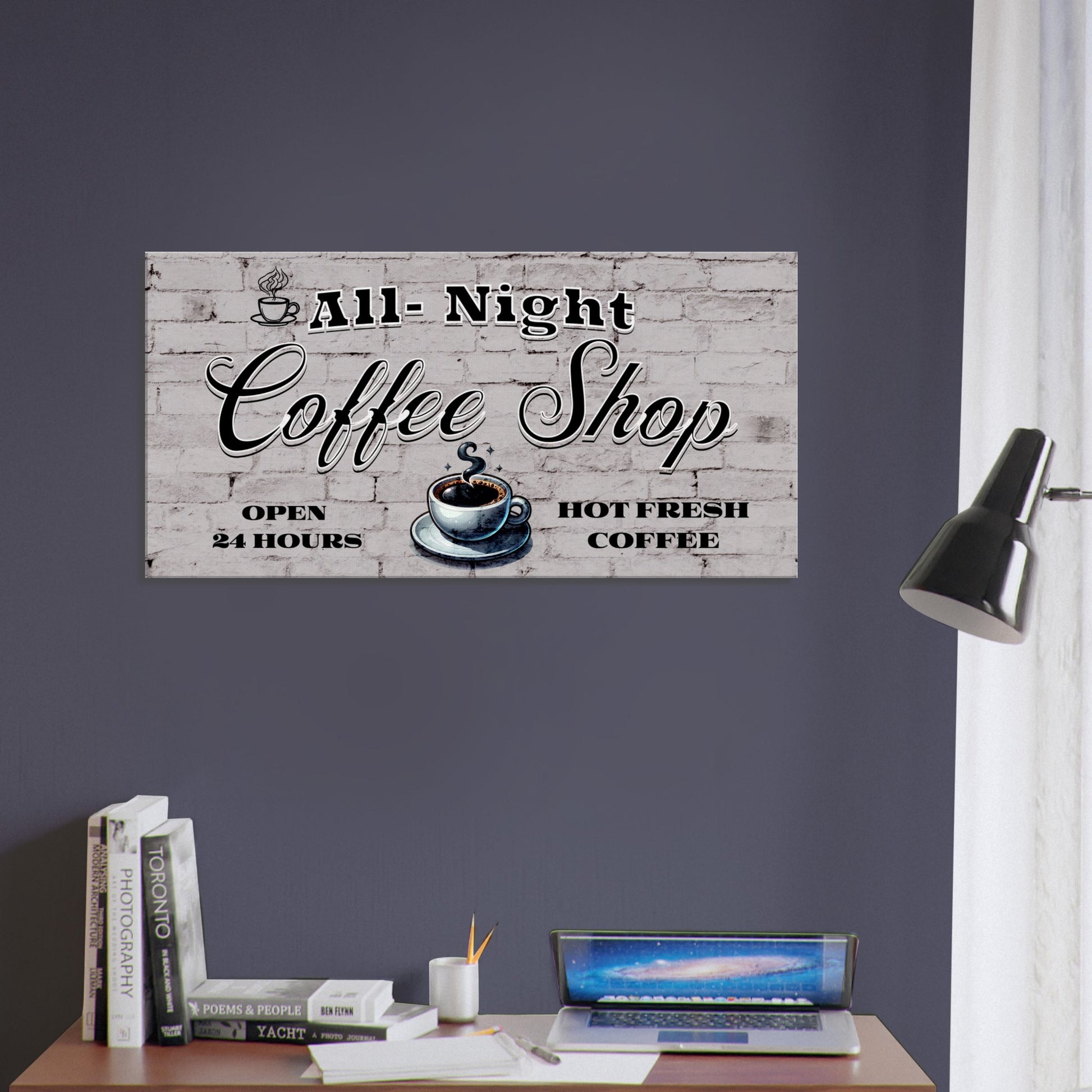 All-Night Coffee Shop Canvas Wall Print at Java Good Coffee