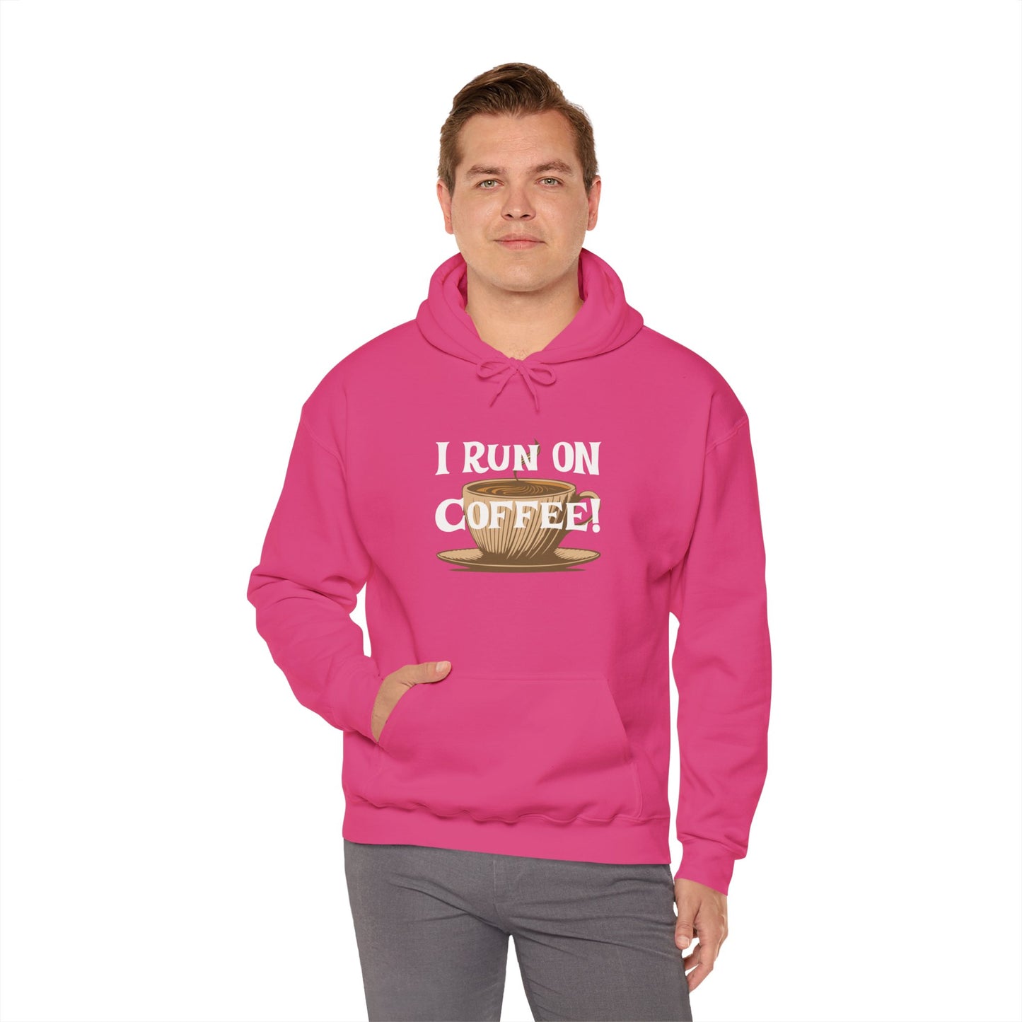 I Run on Coffee Unisex Heavy Blend™ Hooded Sweatshirt