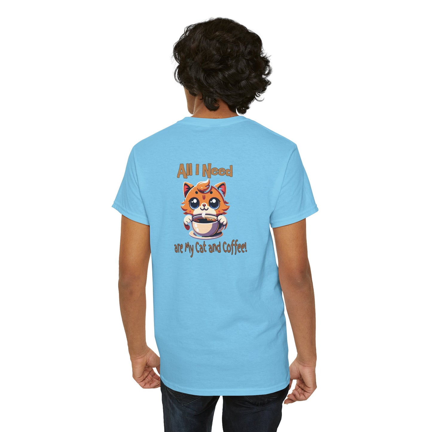 All I Need Are My Cat & Coffee Unisex Heavy Cotton Tee