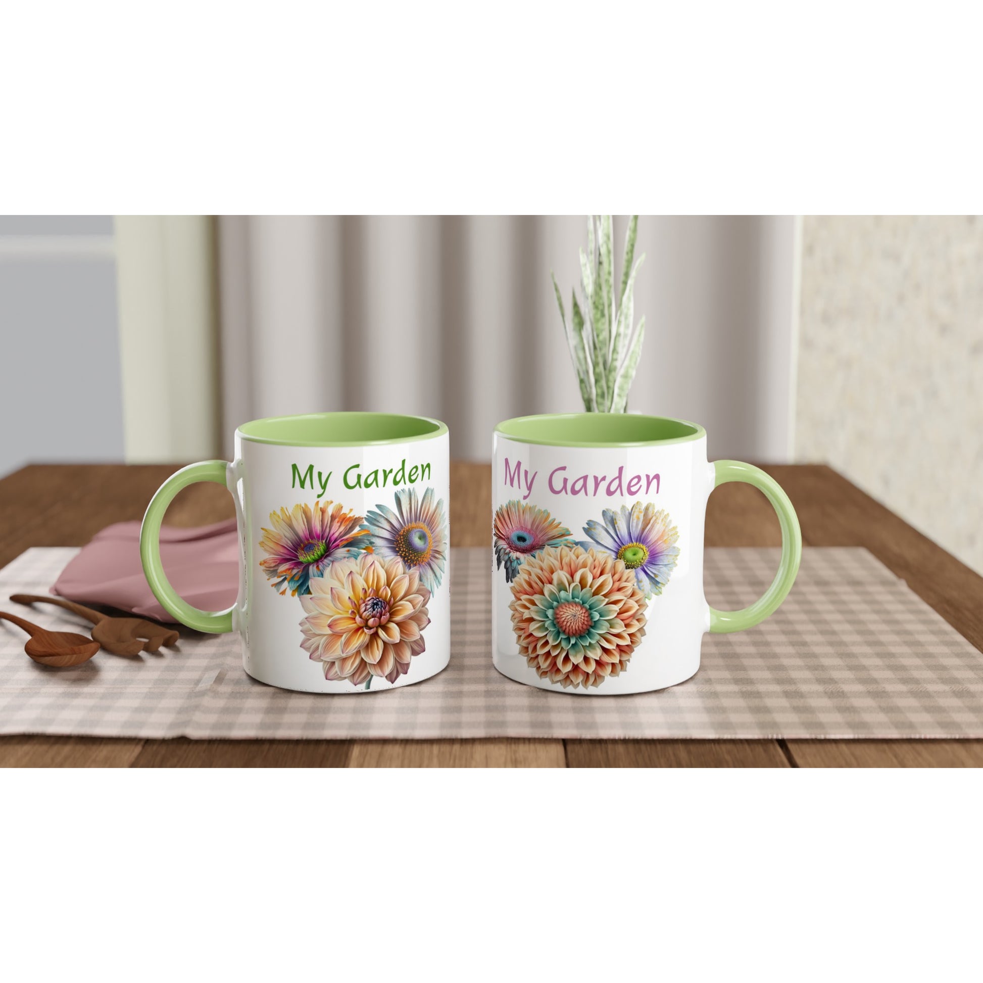 My Garden 11oz Green Ceramic Mug by Java Good Coffee