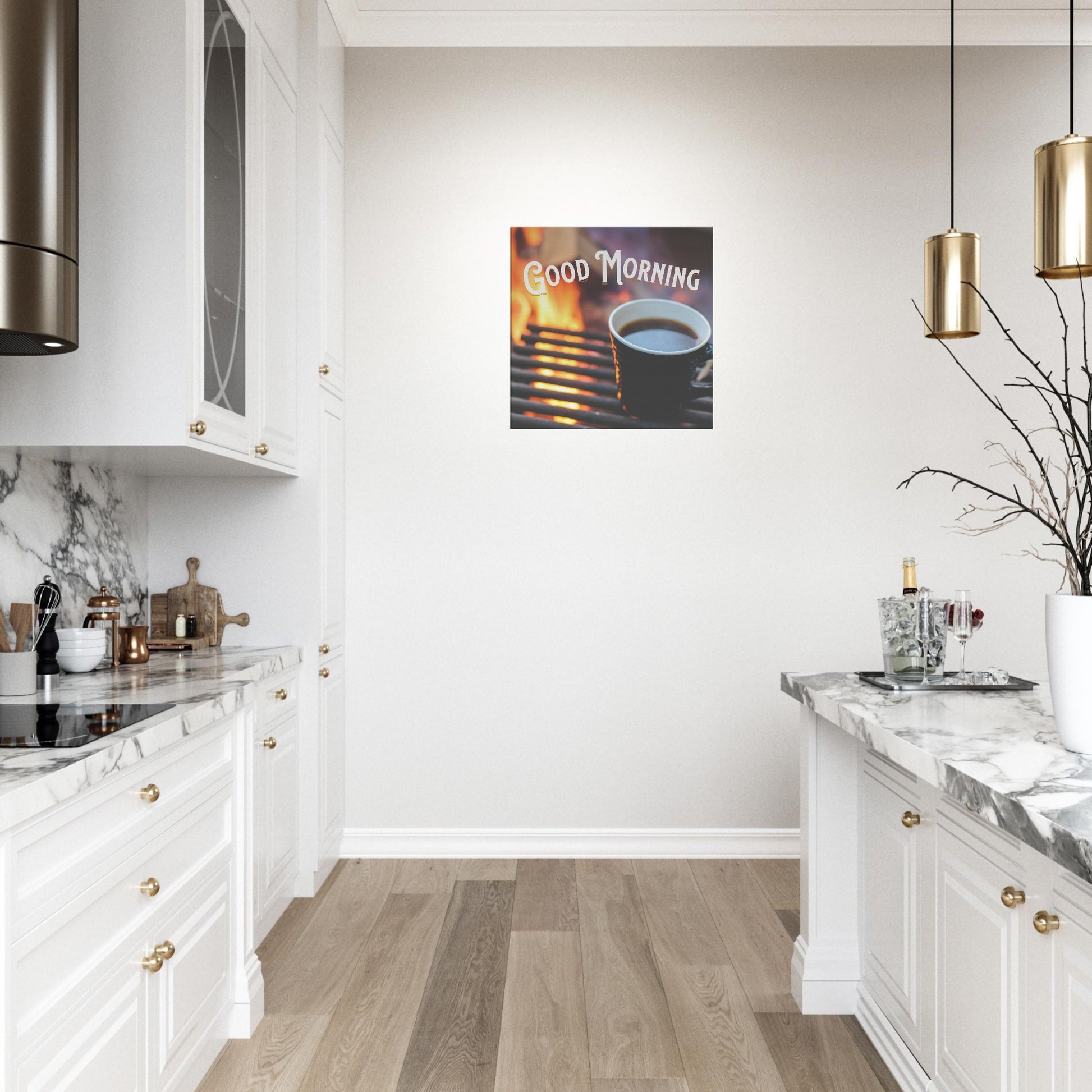Good Morning Canvas Wall Print by Java Good Coffee