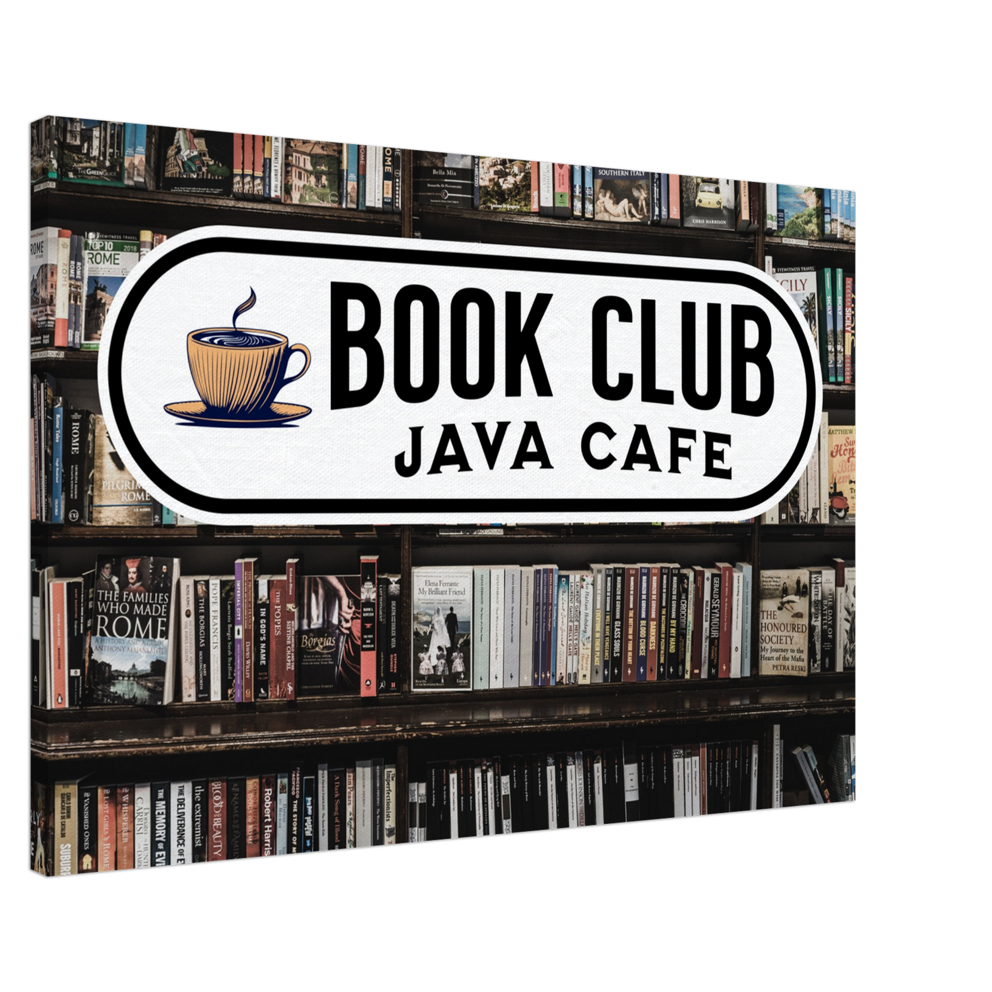 Book Club Java Cafe Canvas Wall Print Java Good Coffee