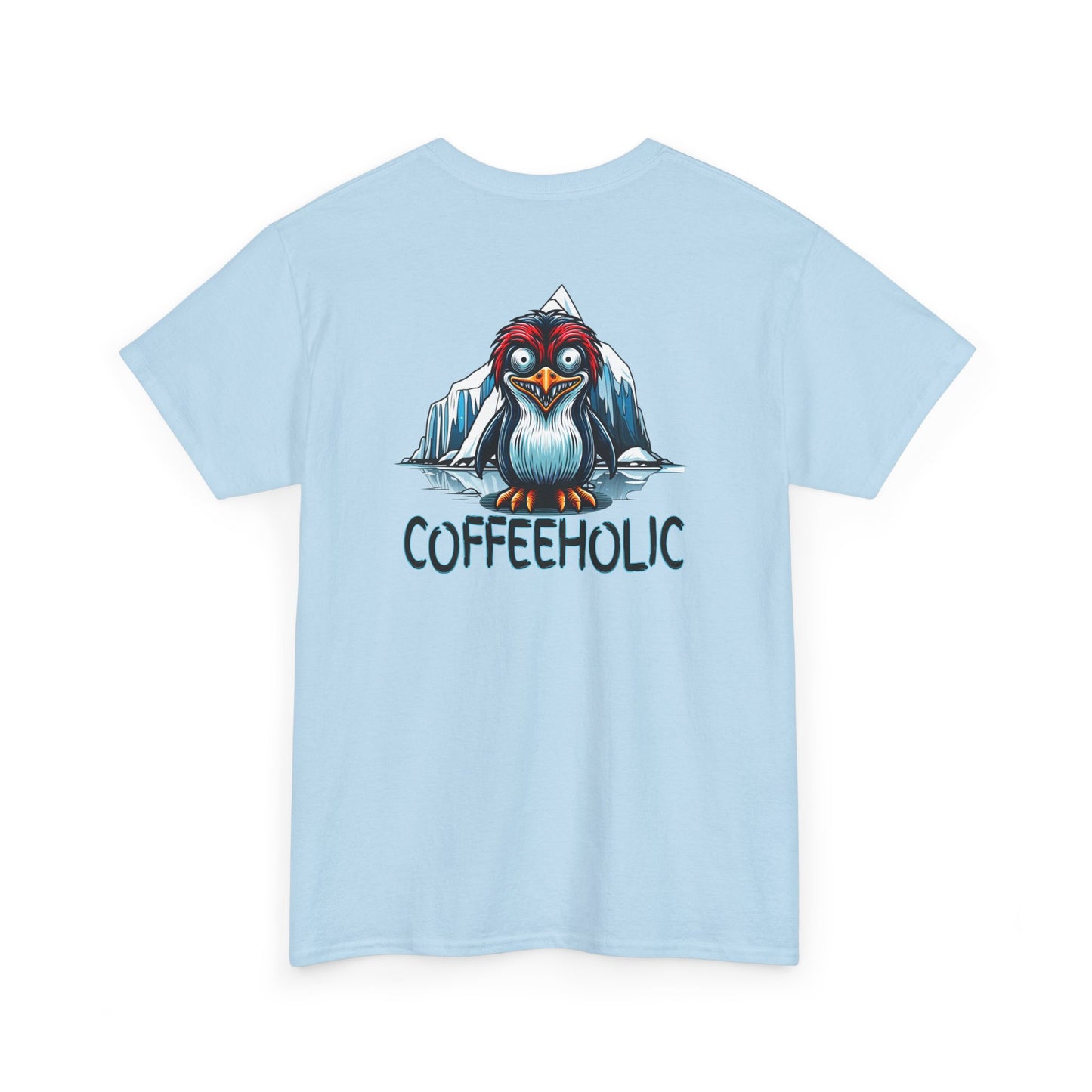 Coffeeholic Unisex Heavy Cotton Tee - Cute Penguin Design