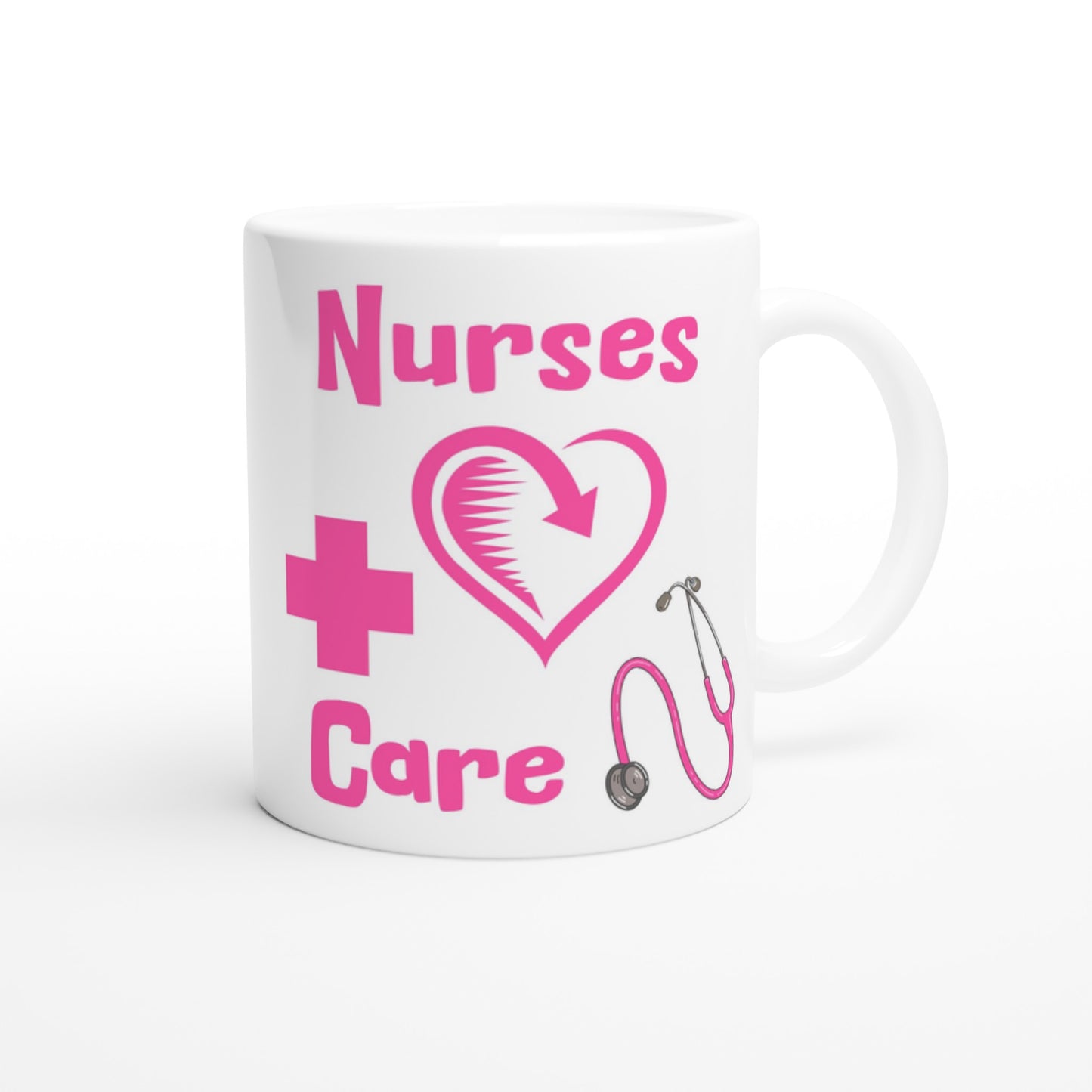 Nurses Care White 11oz Ceramic Mug by Java Good Coffee