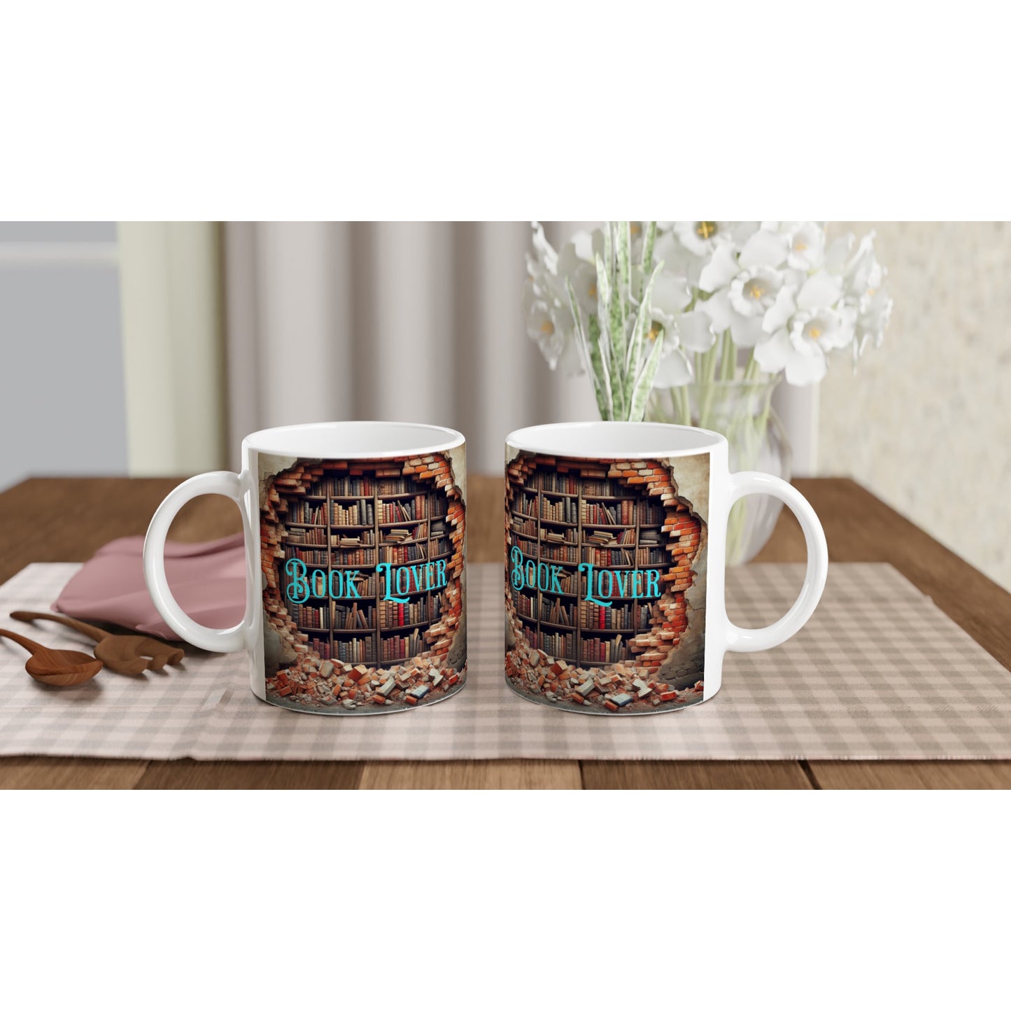 Hidden Book Lover White 11oz Ceramic Mug on Java Good Coffee