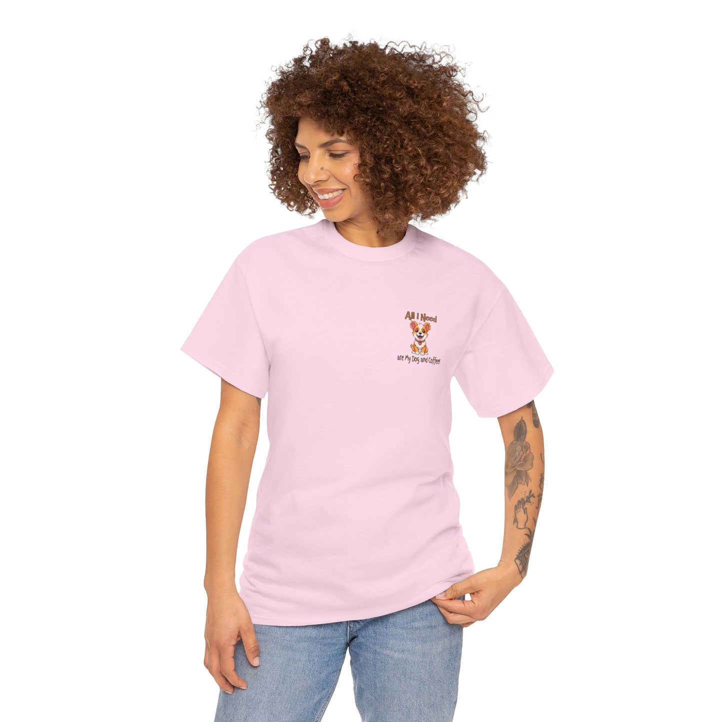 All I Need Are My Dog and Coffee Unisex Heavy Cotton Tee
