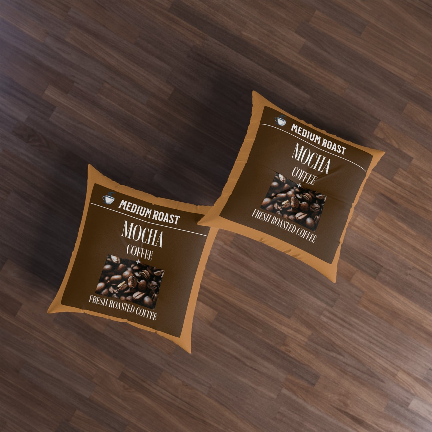 Mocha Coffee Tufted Floor Pillow, Square