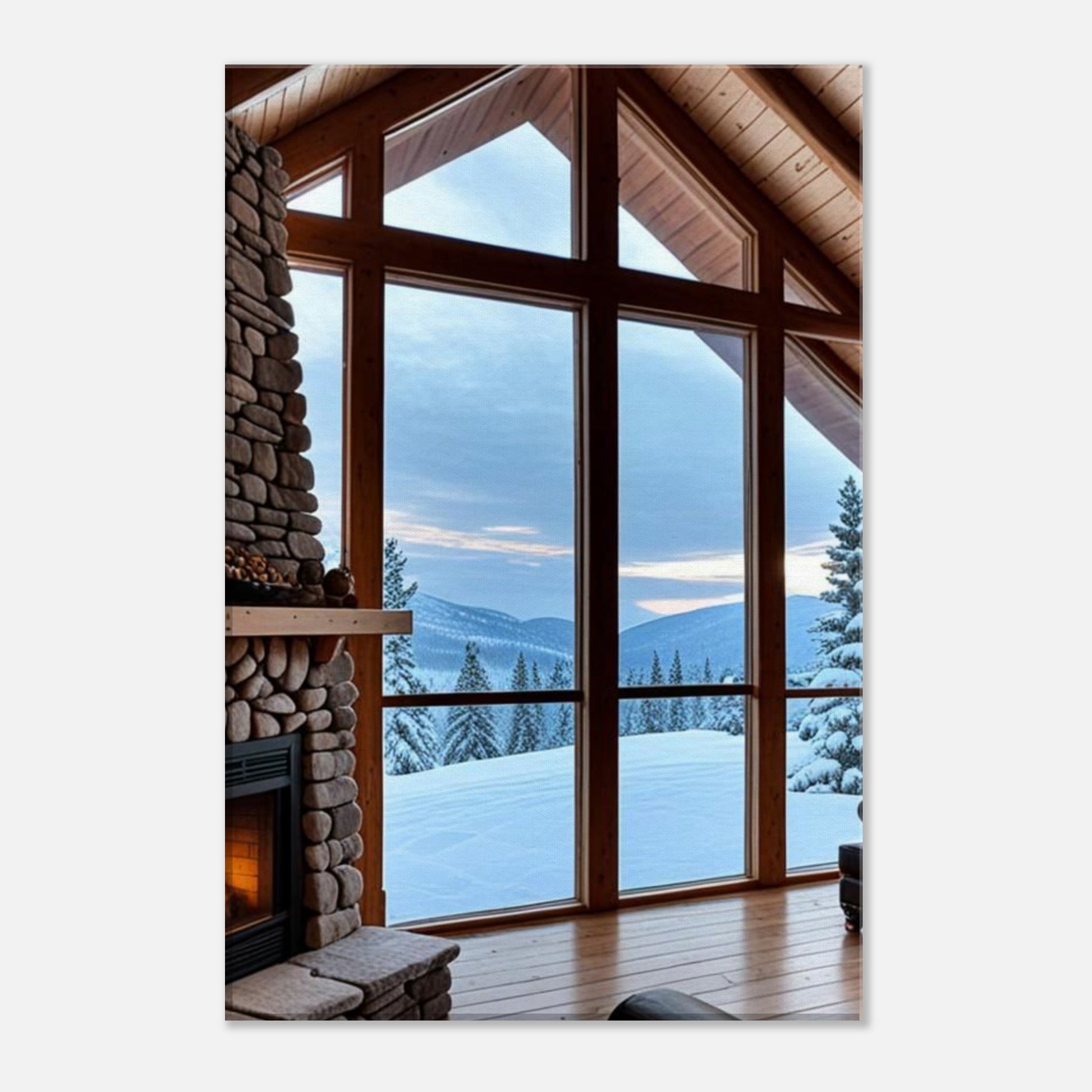 Cozy Winter View Canvas Wall Print by Java Good Coffee