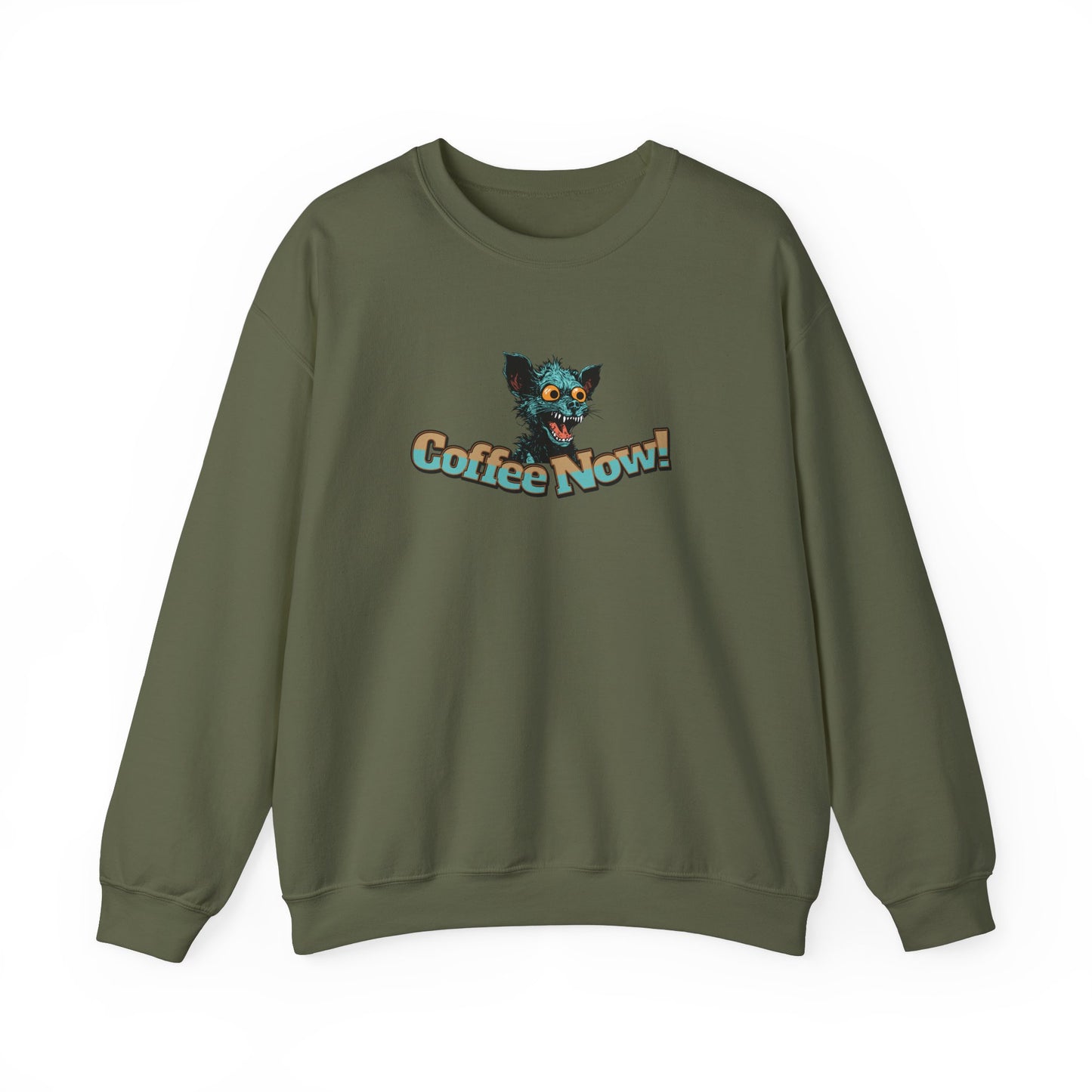 Coffee Now! Unisex Heavy Blend™ Crewneck Sweatshirt at Java Good Coffee