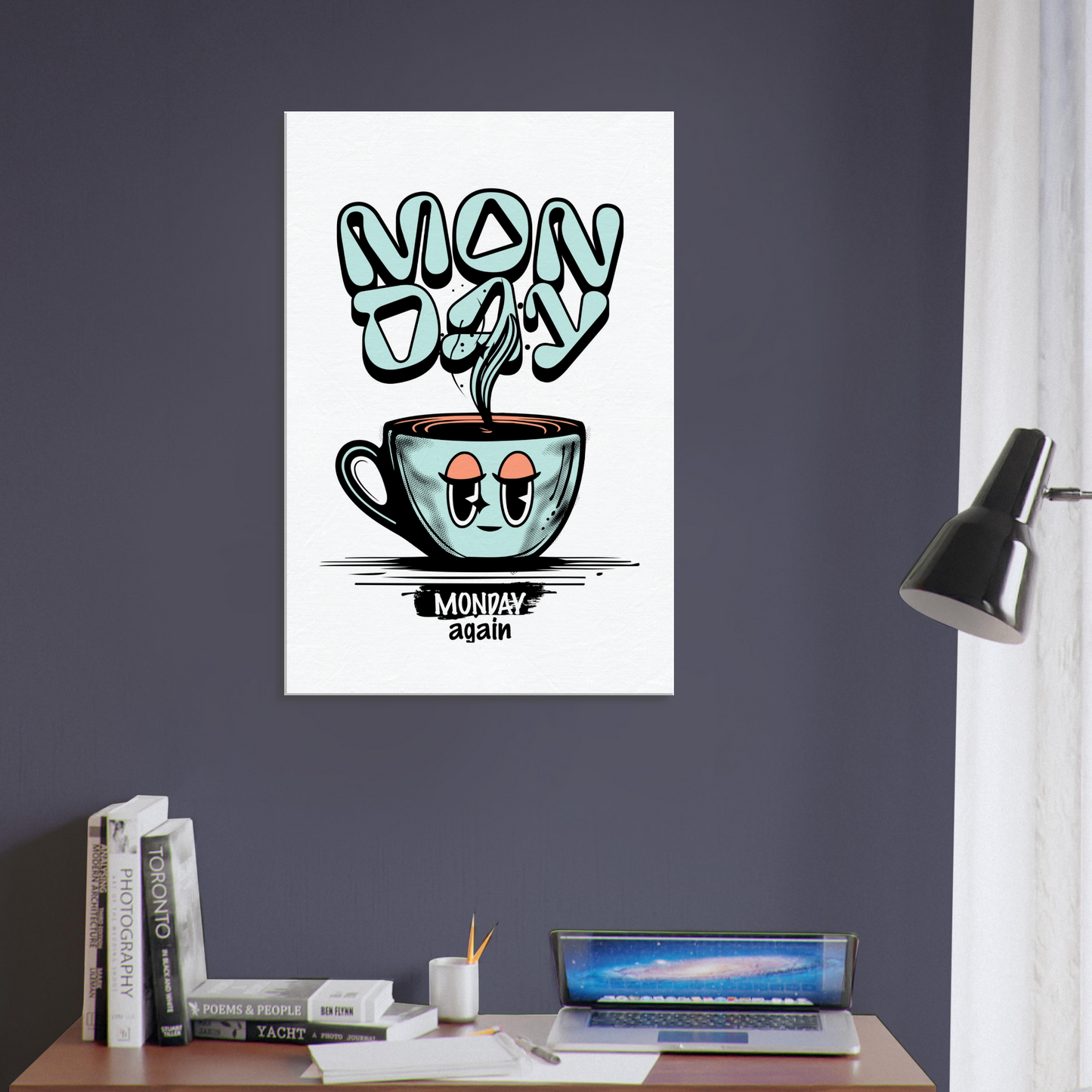 Monday Ugh Canvas Wall Print at Java Good Coffee