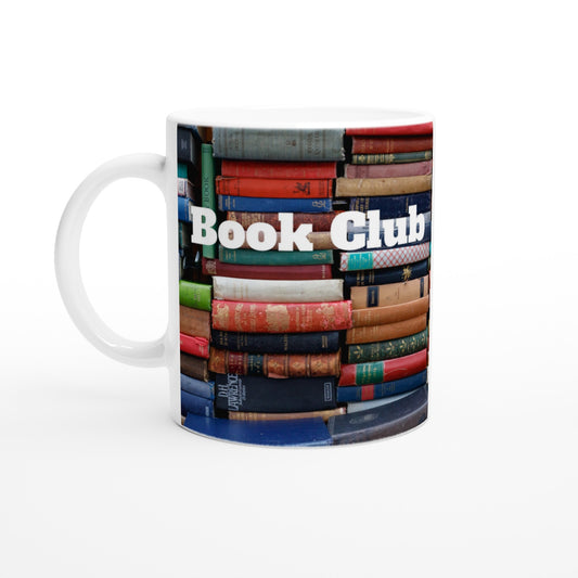 Book Club White 11oz Ceramic Mug at Java Good Coffee