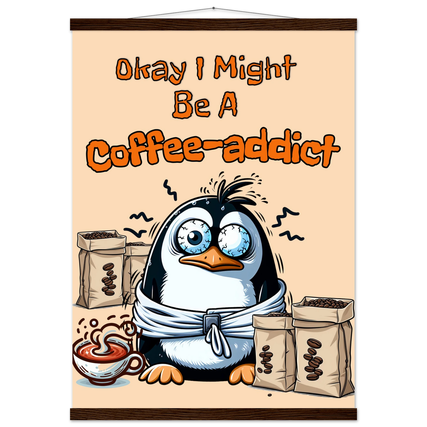 Coffee Addict Premium Matte Paper Poster with Hanger at Java Good Coffee