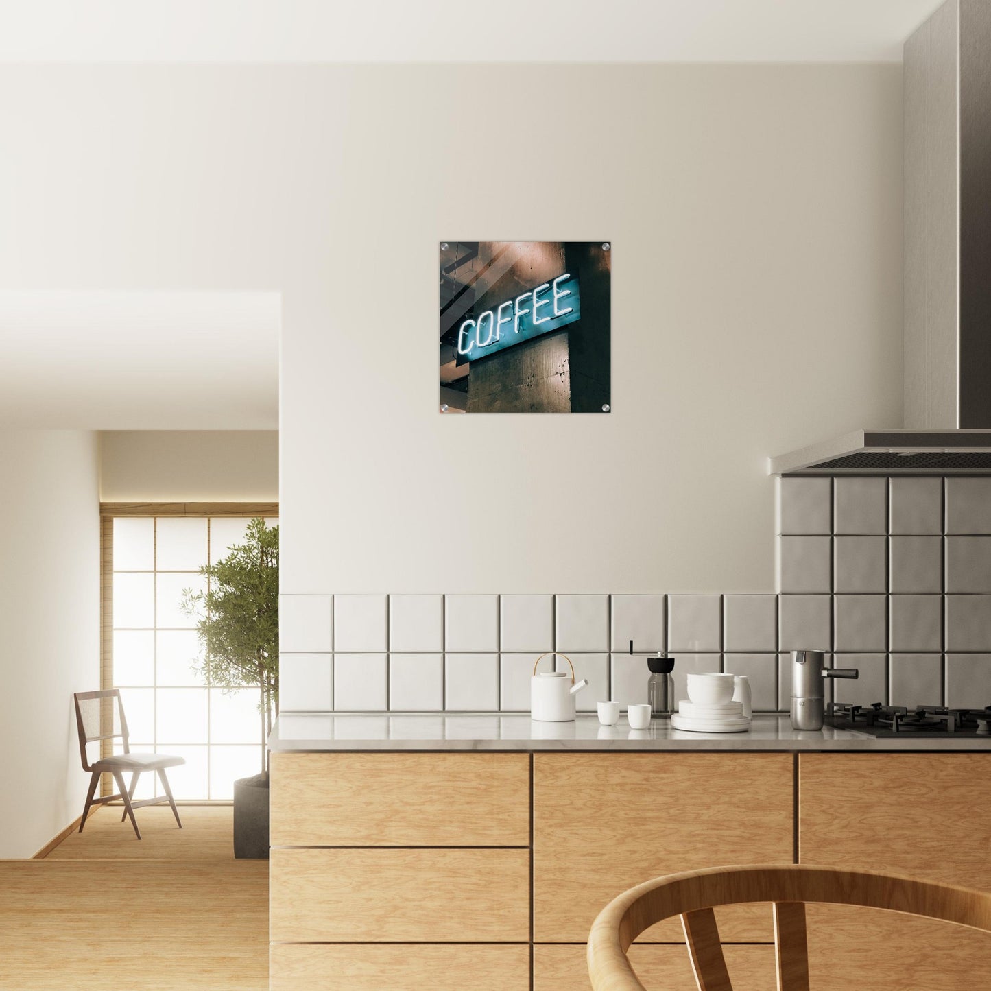 Neon Coffee Sign Acrylic Wall Print Java Good Coffee