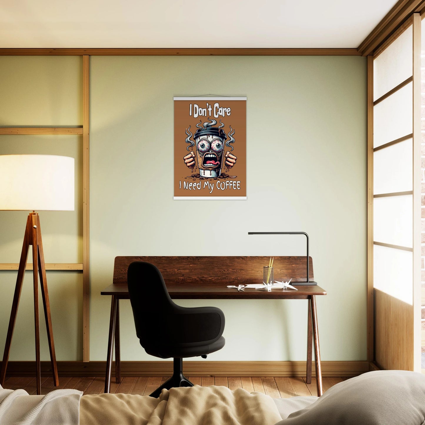 I Need My Coffee Premium Semi-Glossy Paper Poster with Hanger on Java Good Coffee