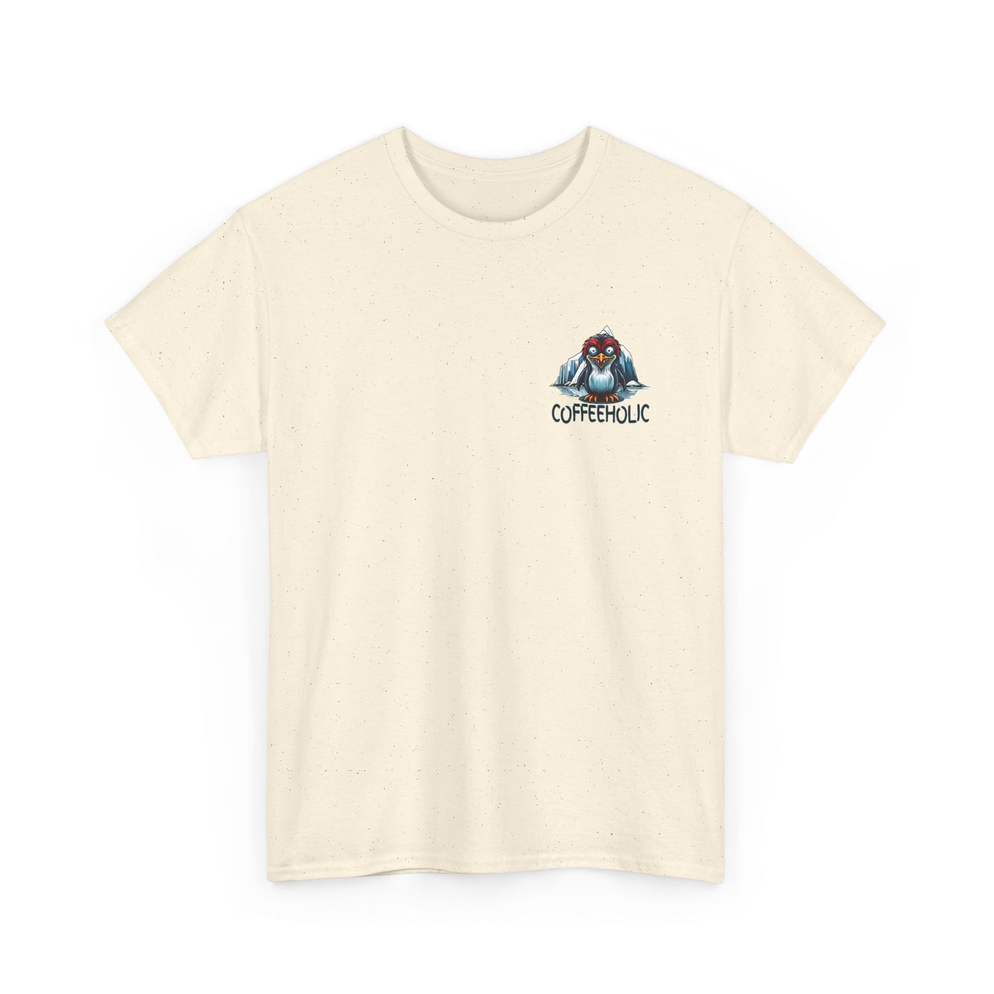 Coffeeholic Unisex Heavy Cotton Tee - Cute Penguin Design