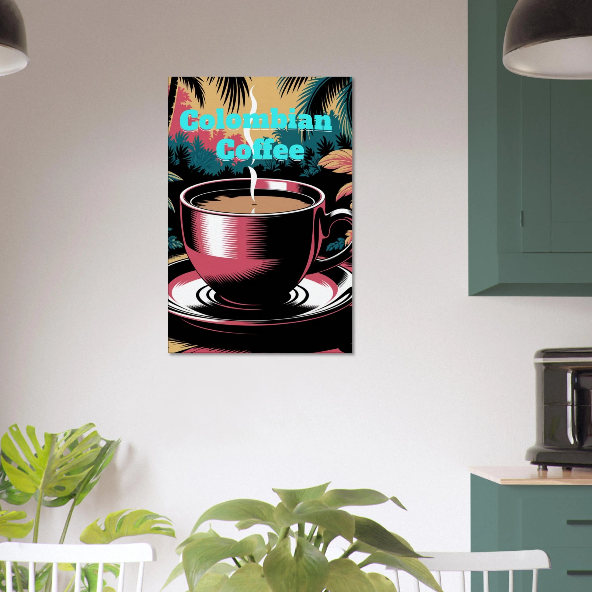 Colorful Colombian Coffee Canvas Wall Print - Java Good Coffee