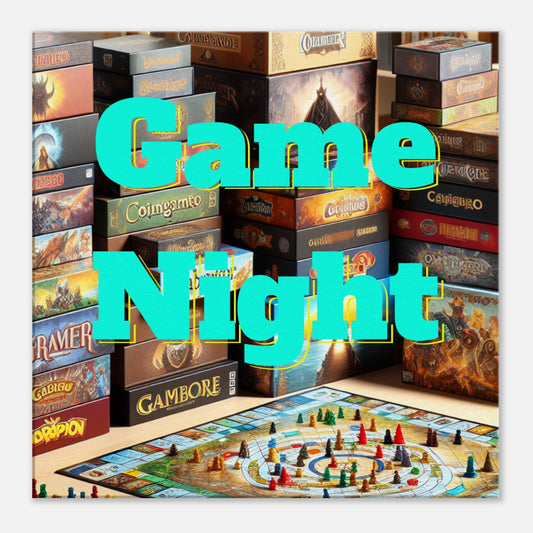 Game Night Square Canvas Wall Print at Java Good Coffee