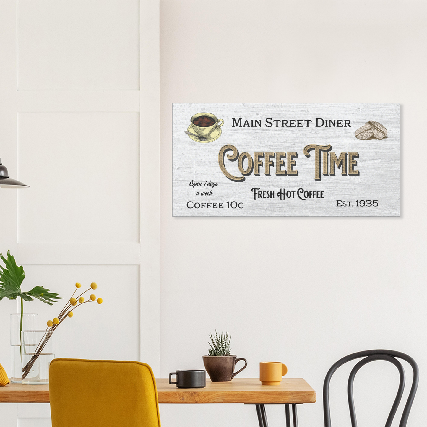 Coffee Time Diner Canvas Wall Print on Java Good Coffee