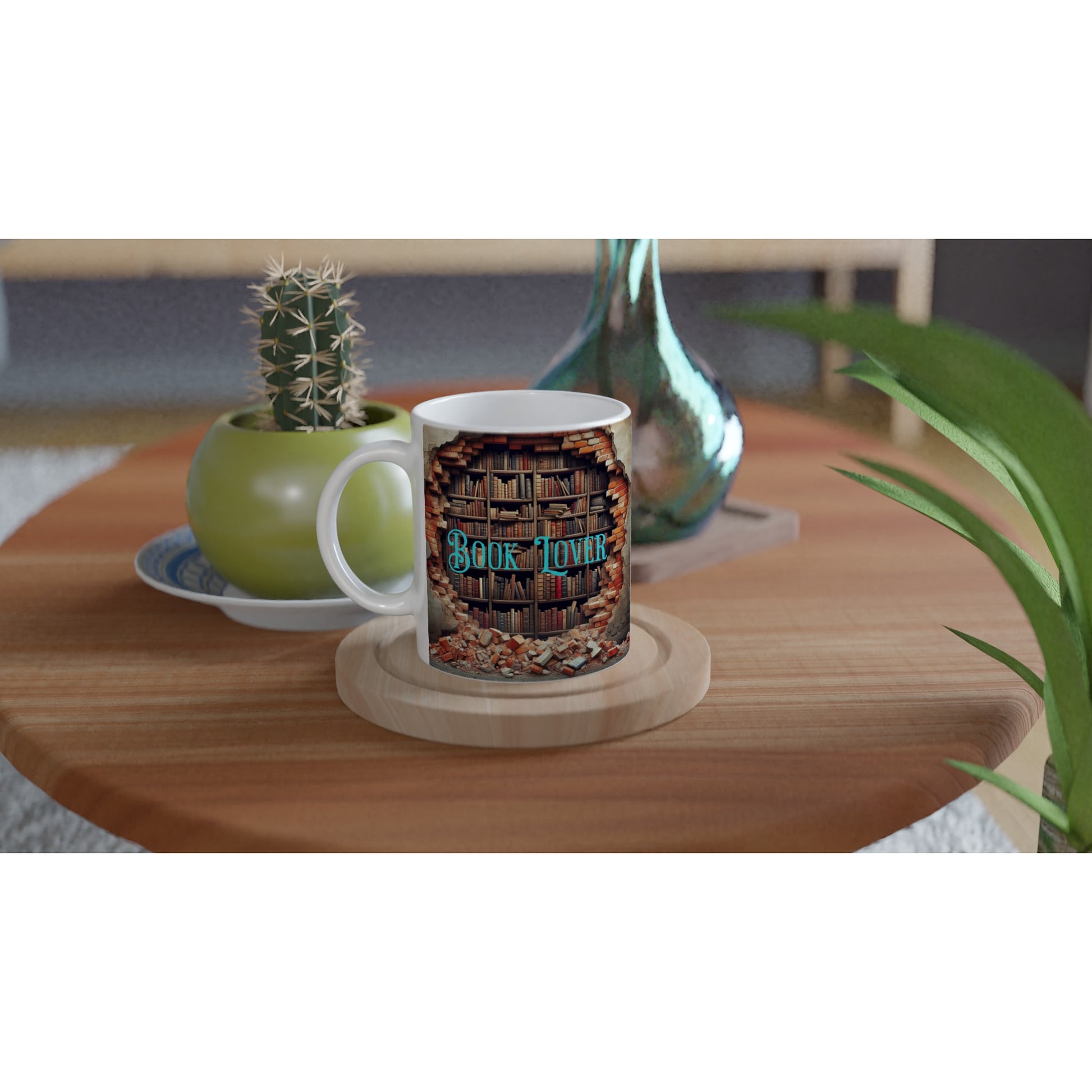 Hidden Book Lover White 11oz Ceramic Mug -Java Good Coffee