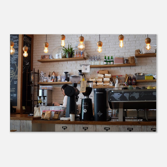 Java Cafe Counter Canvas Print at Java Good Coffee