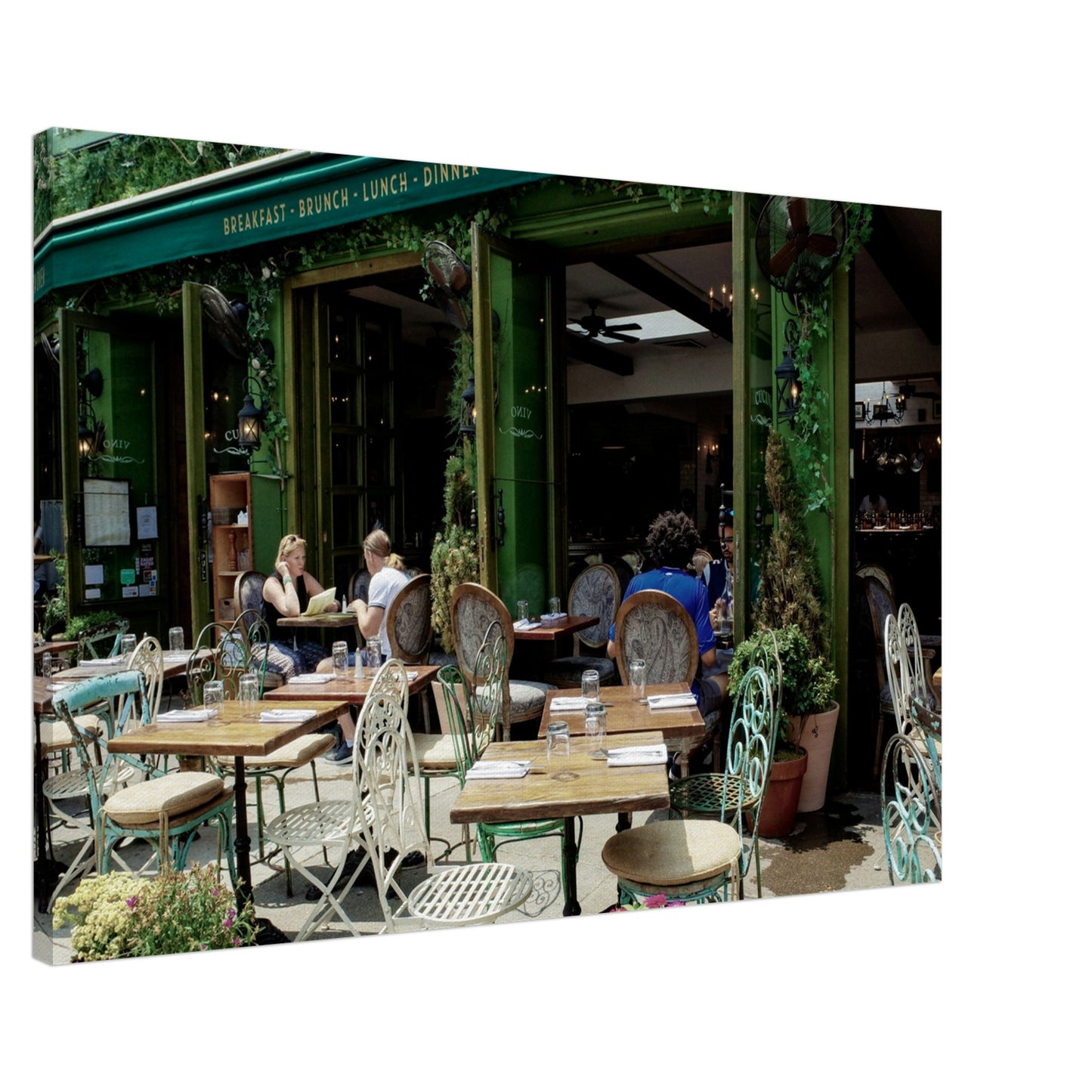 Four Door Cafe Canvas Wall Print on Java Good Coffee