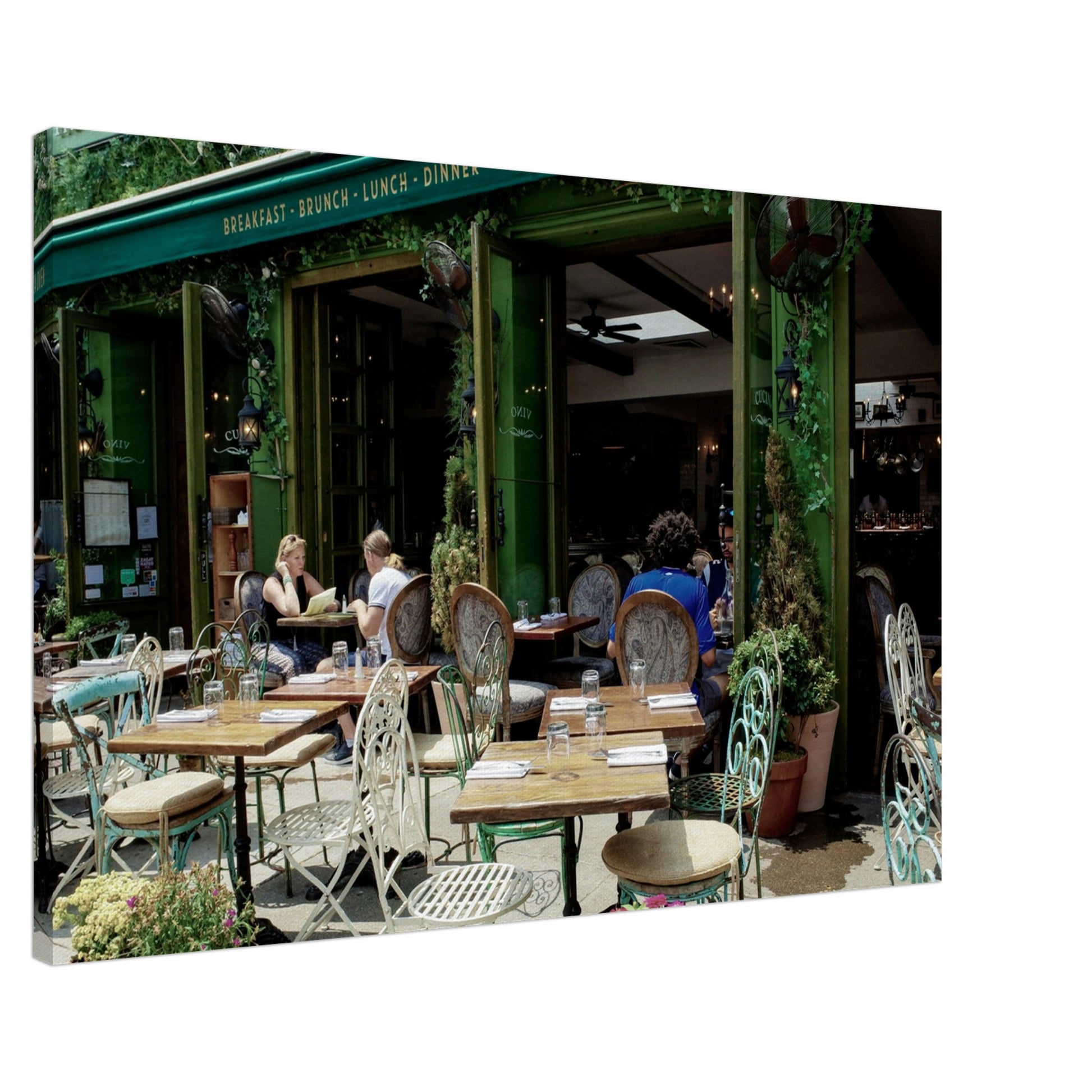 Four Door Cafe Canvas Wall Print on Java Good Coffee