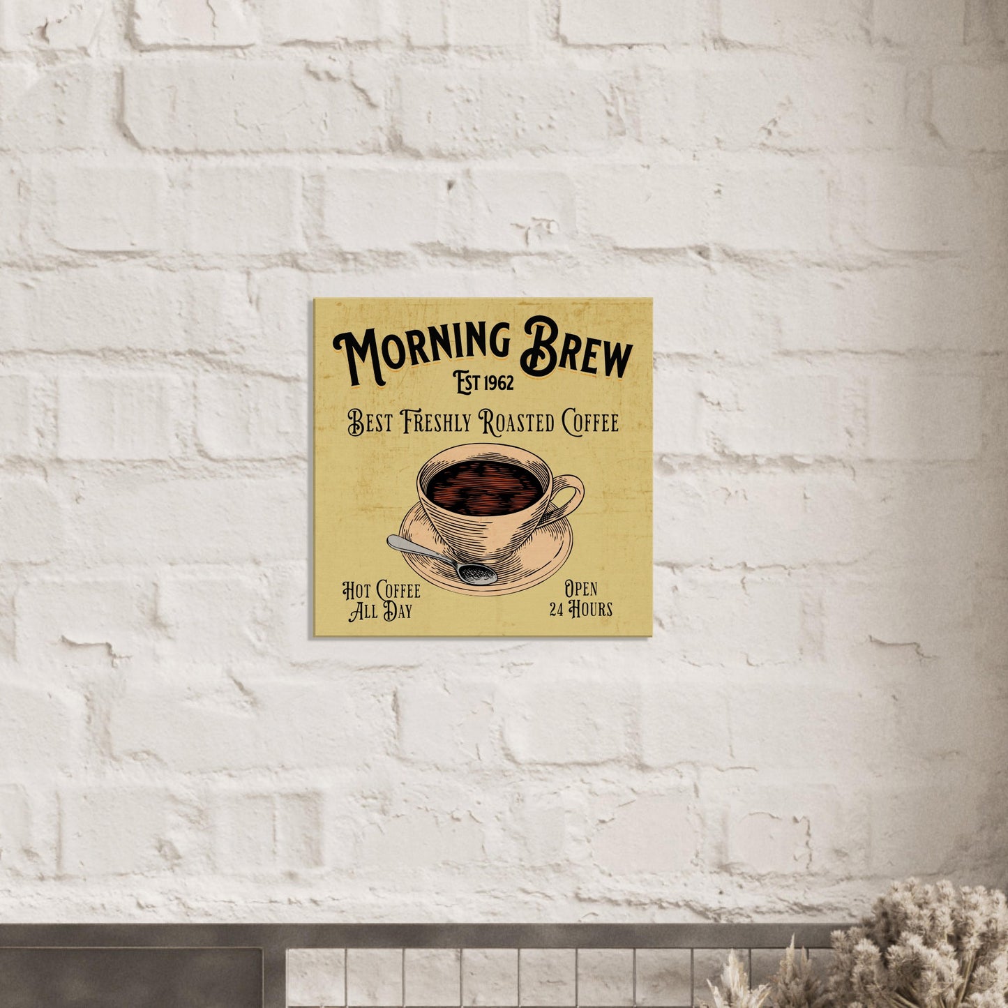 Morning Brew Coffee Shop Canvas Wall Print at Java Good Coffee