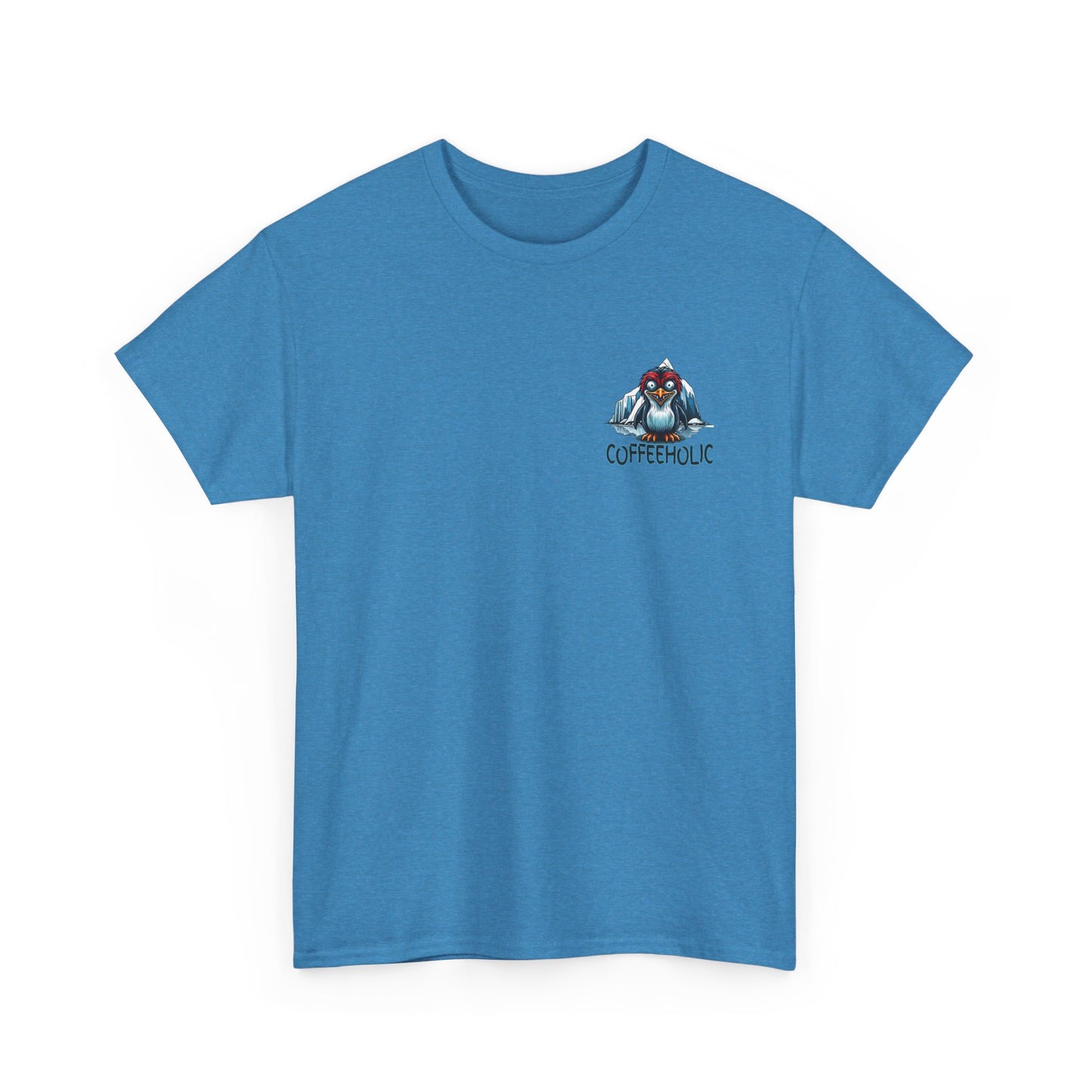 Coffeeholic Unisex Heavy Cotton Tee - Cute Penguin Design