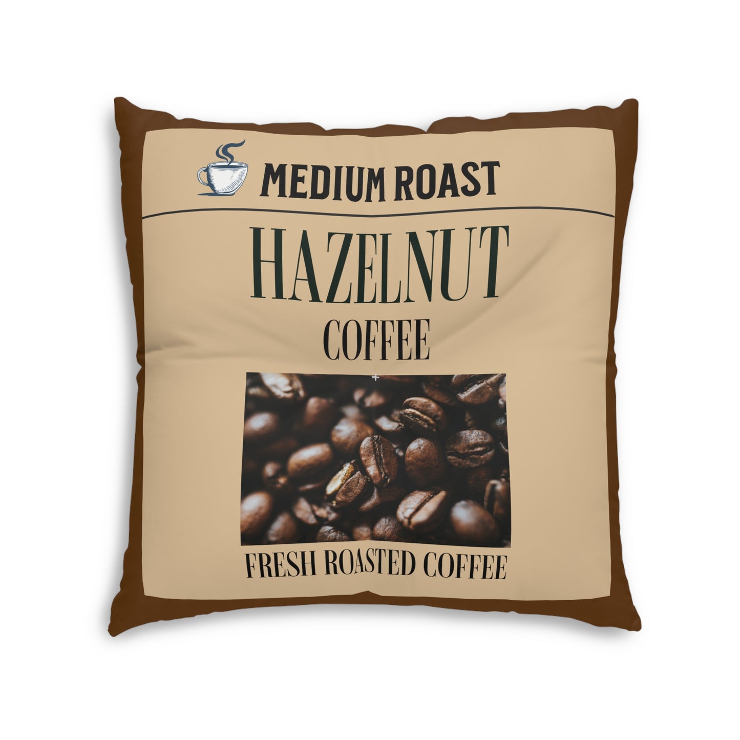 Hazelnut Coffee Tufted Floor Pillow, Square -by Java Good Coffee