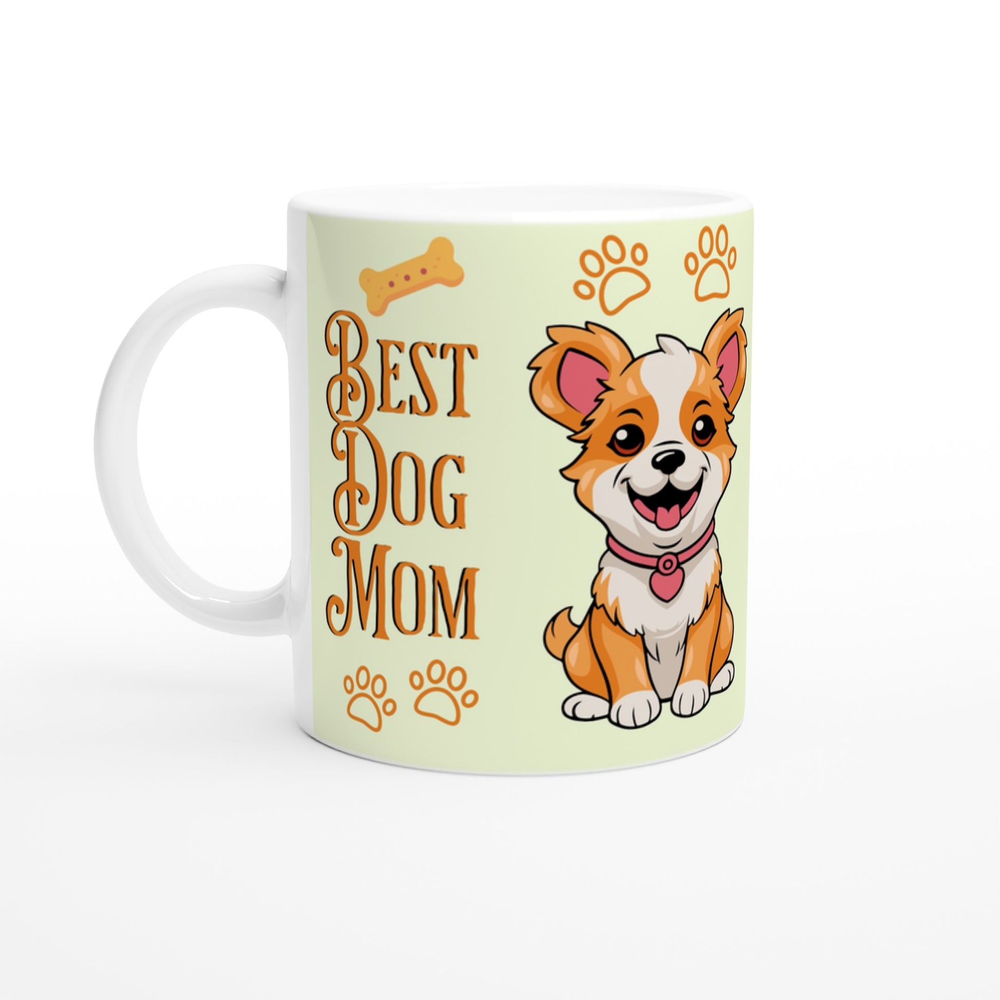 Best Dogs Mom White 11oz Ceramic Mug at Java Good Coffee