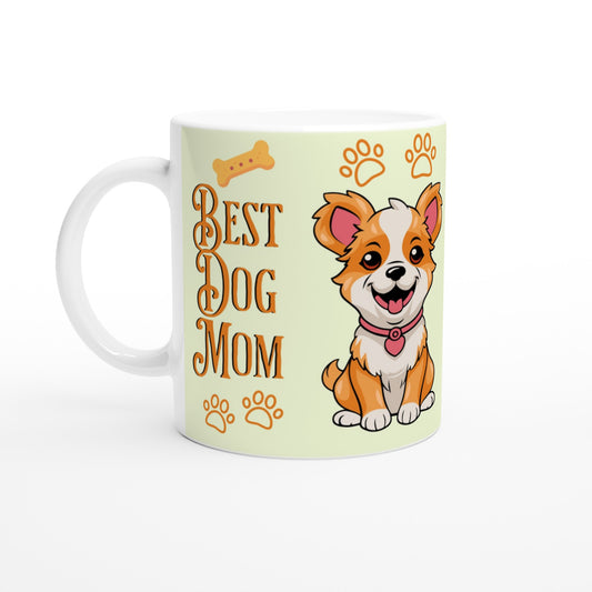Best Dogs Mom White 11oz Ceramic Mug at Java Good Coffee