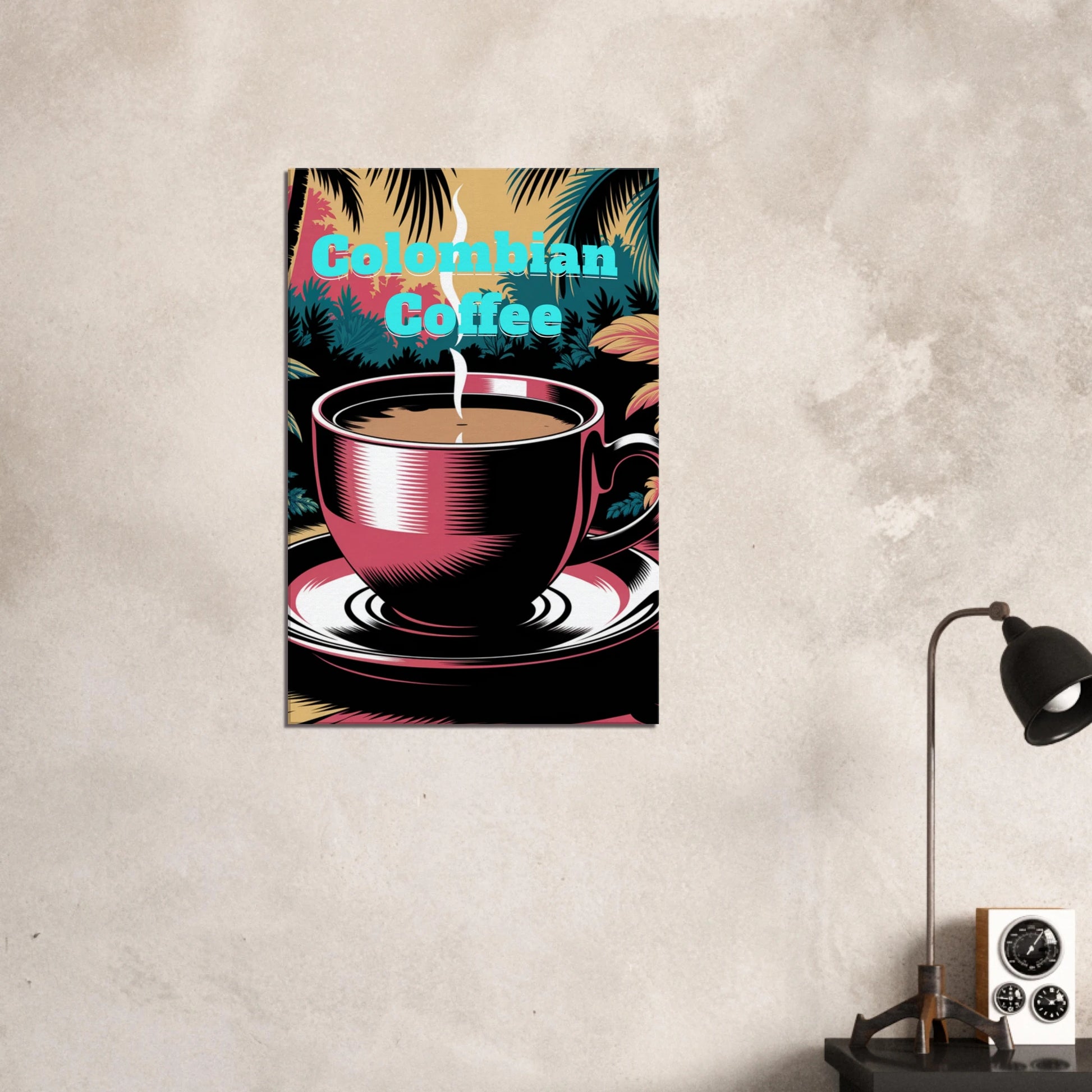 Colorful Colombian Coffee Canvas Wall Print at Java Good Coffee