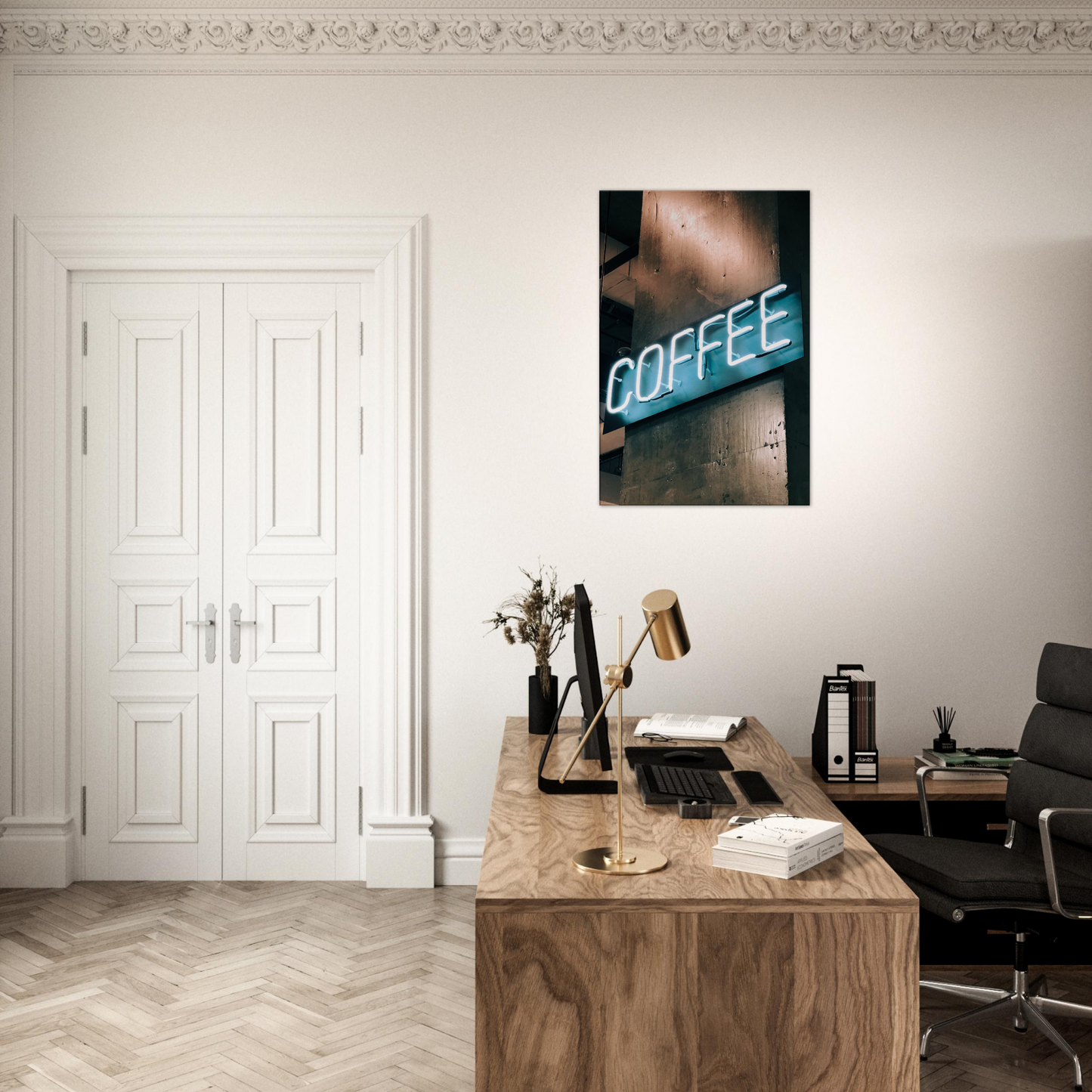 Neon Coffee Sign Canvas Wall Print
