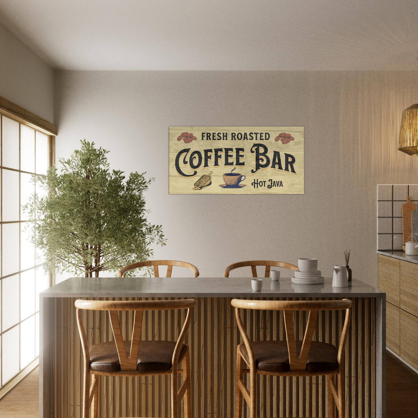 Coffee Bar Canvas Wall Print