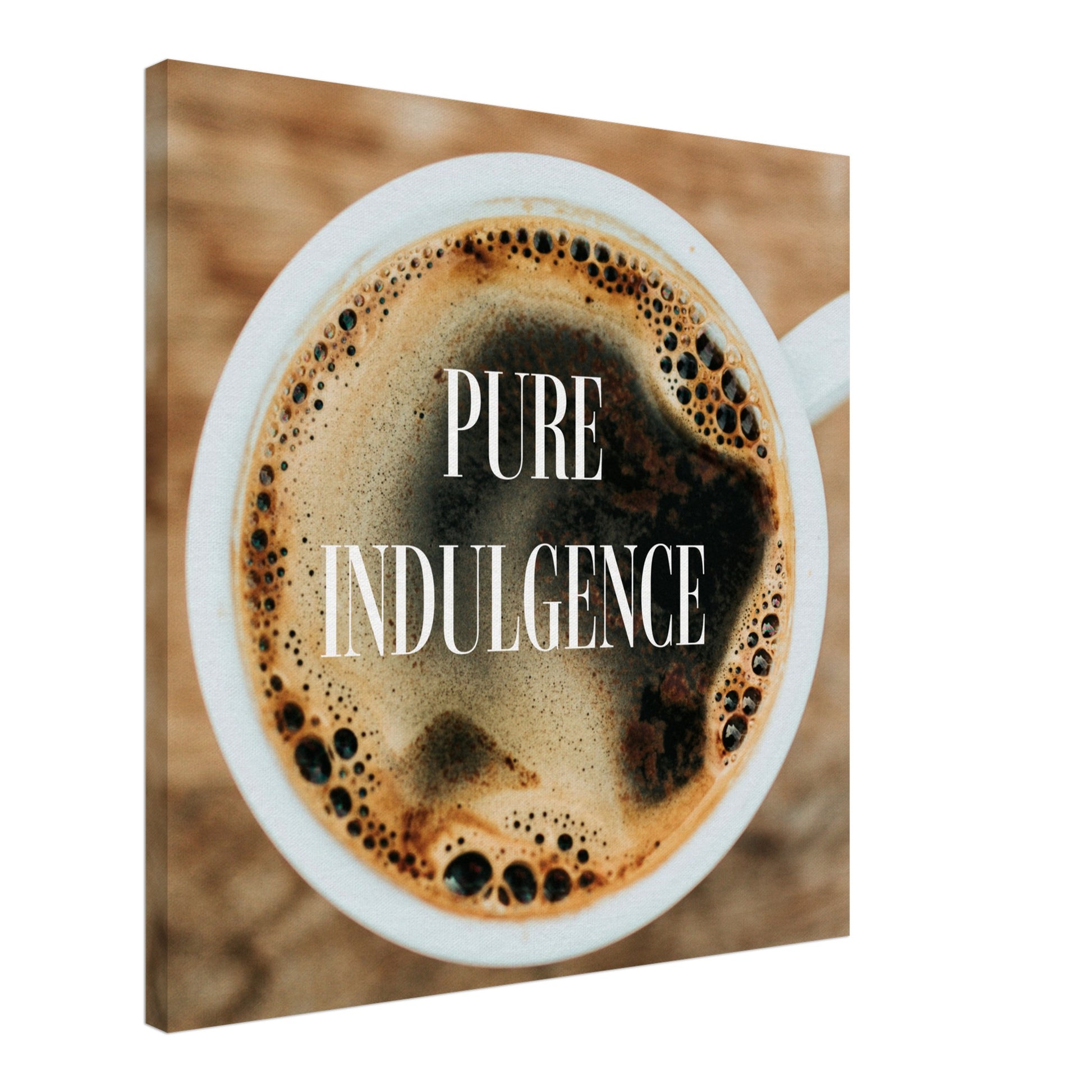 Pure Indulgence Coffee Cup Canvas Wall Print by Java Good Coffee