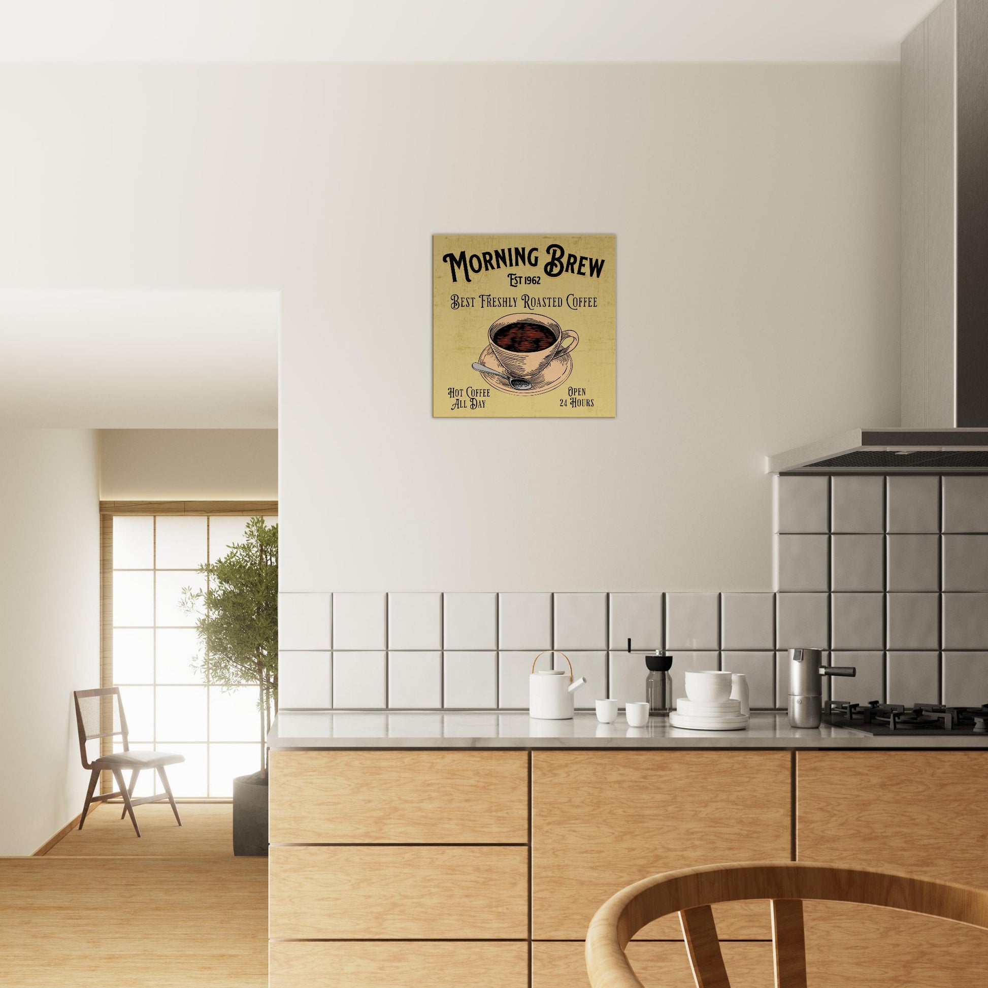 Morning Brew Coffee Shop Canvas Wall Print  Java Good Coffee