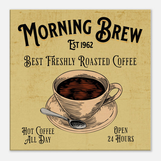 Morning Brew Coffee Shop Canvas Wall Print at Java Good Coffee