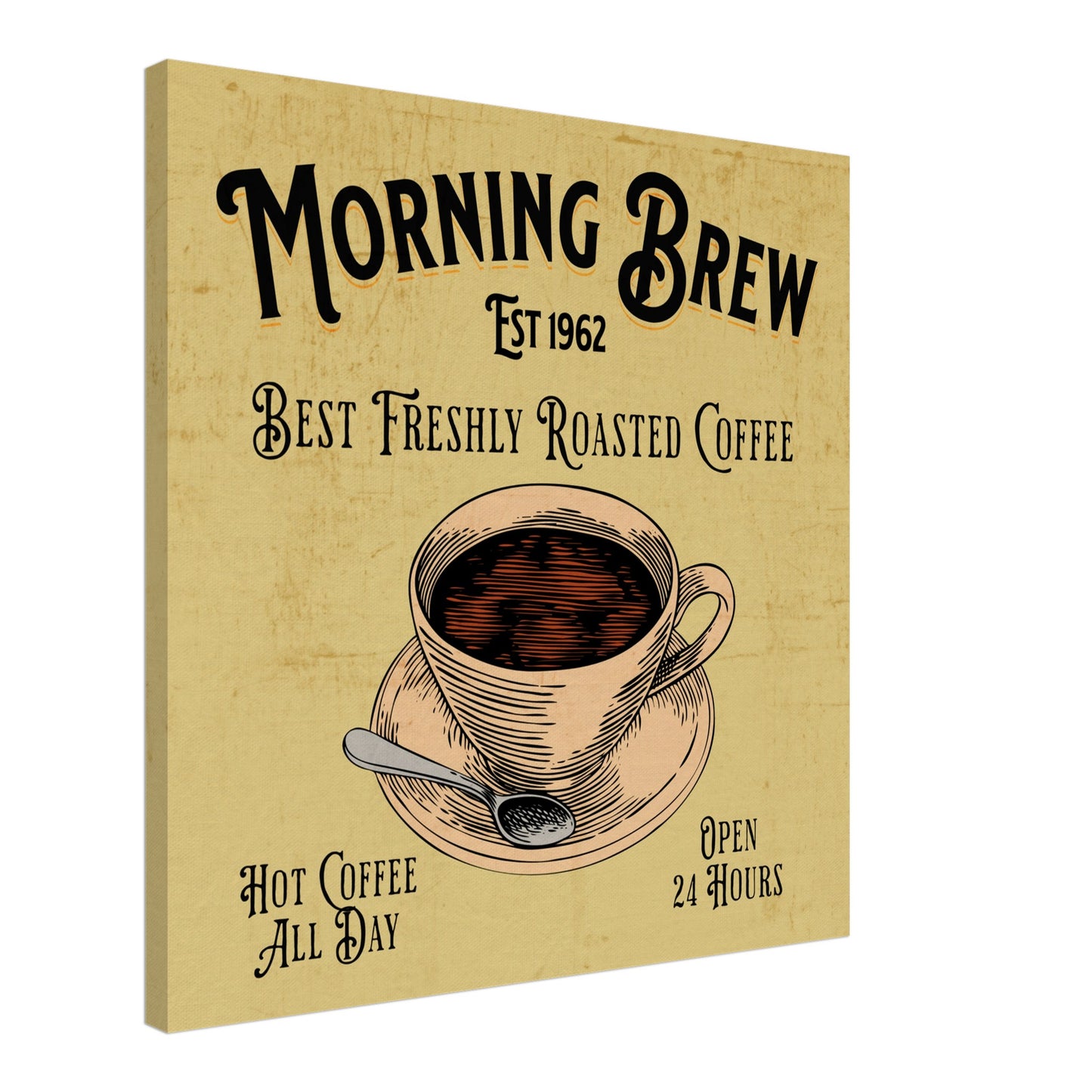 Morning Brew Coffee Shop Canvas Wall Print