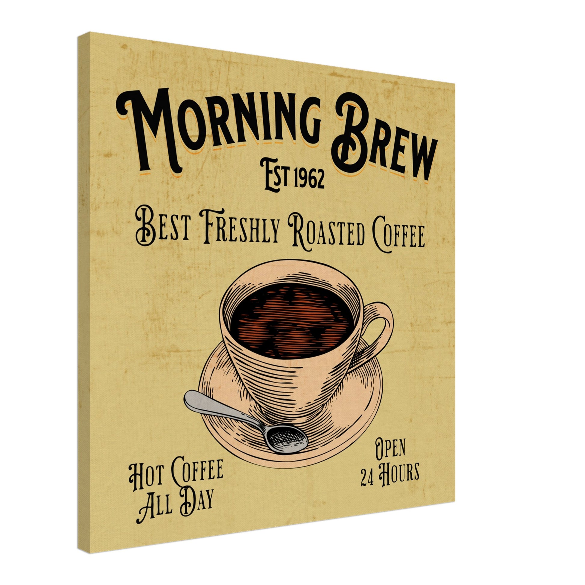 Morning Brew Coffee Shop Canvas Wall Print