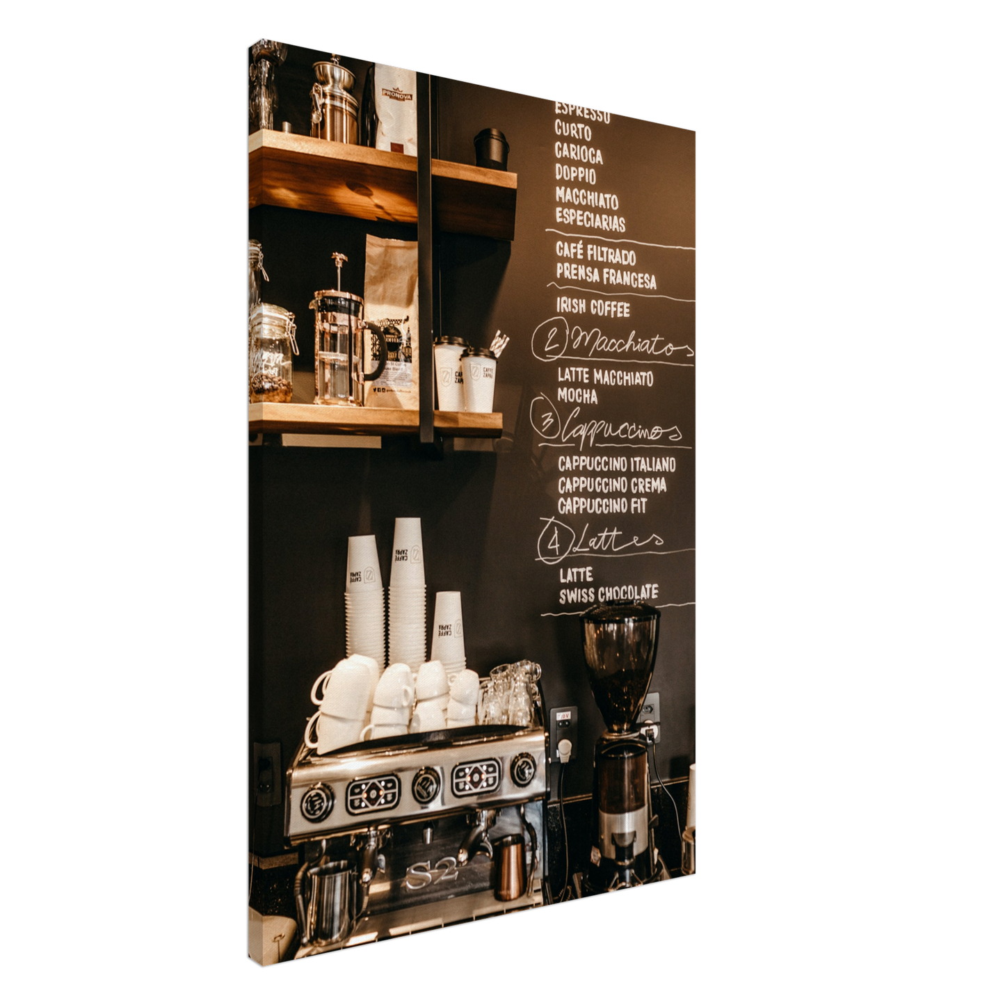 Coffee Shop Barista Canvas Wall Print on Java Good Coffee