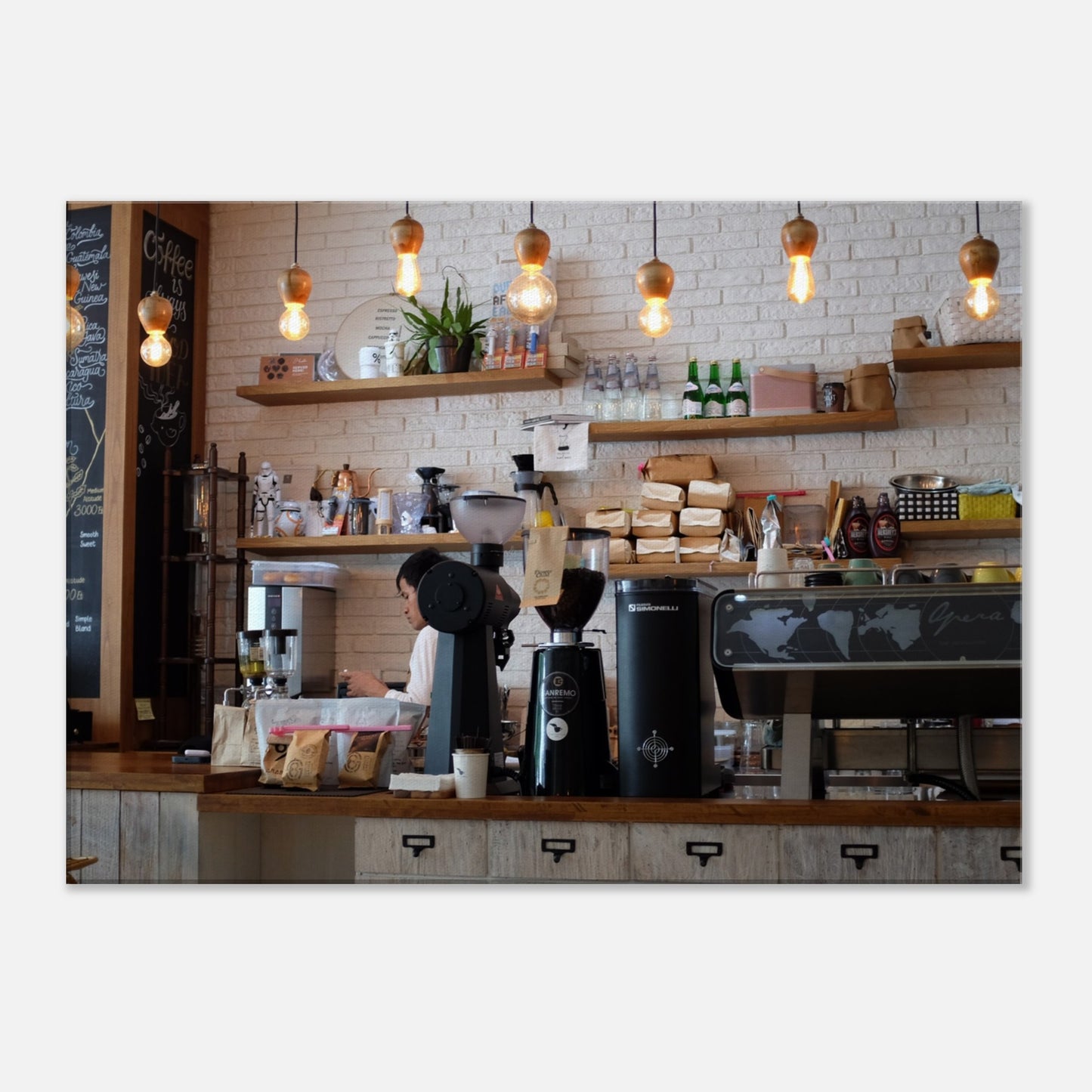 Java Cafe Counter Canvas Print by Java Good Coffee