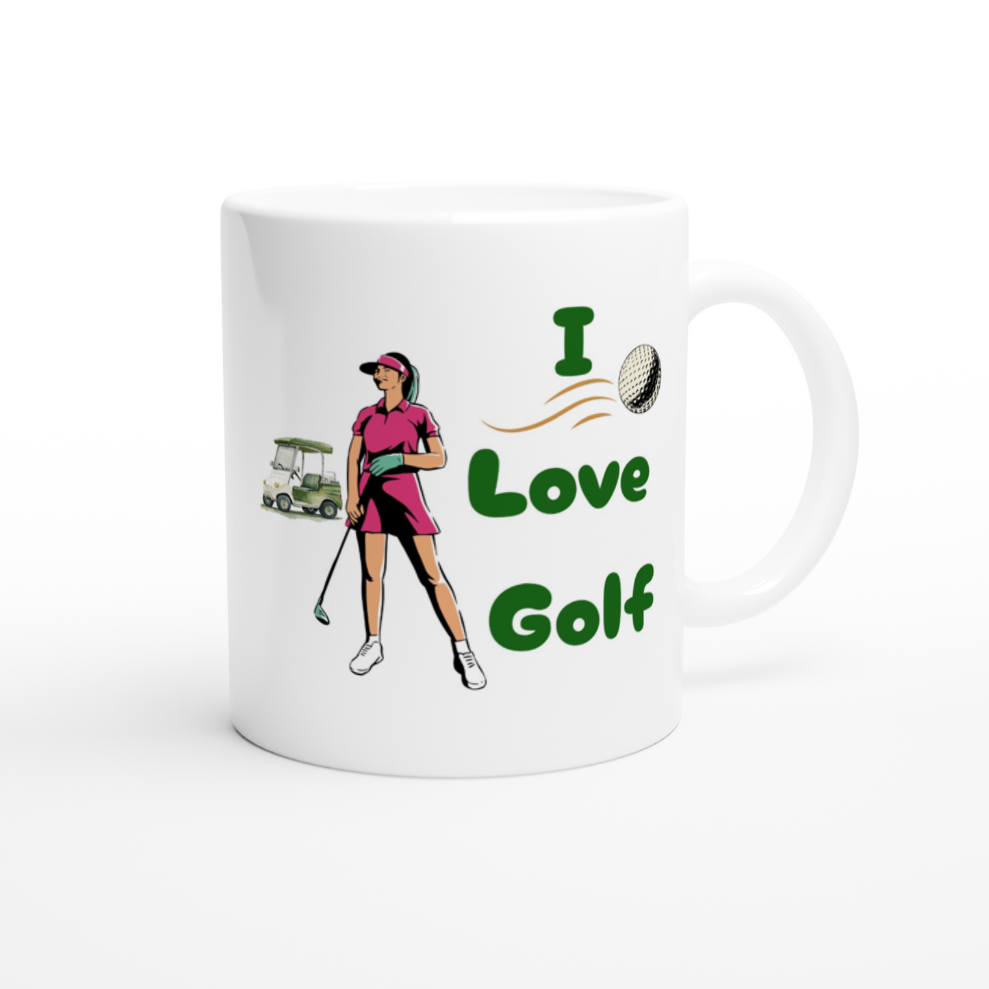 I Love Golf Women White 11oz Ceramic Mug