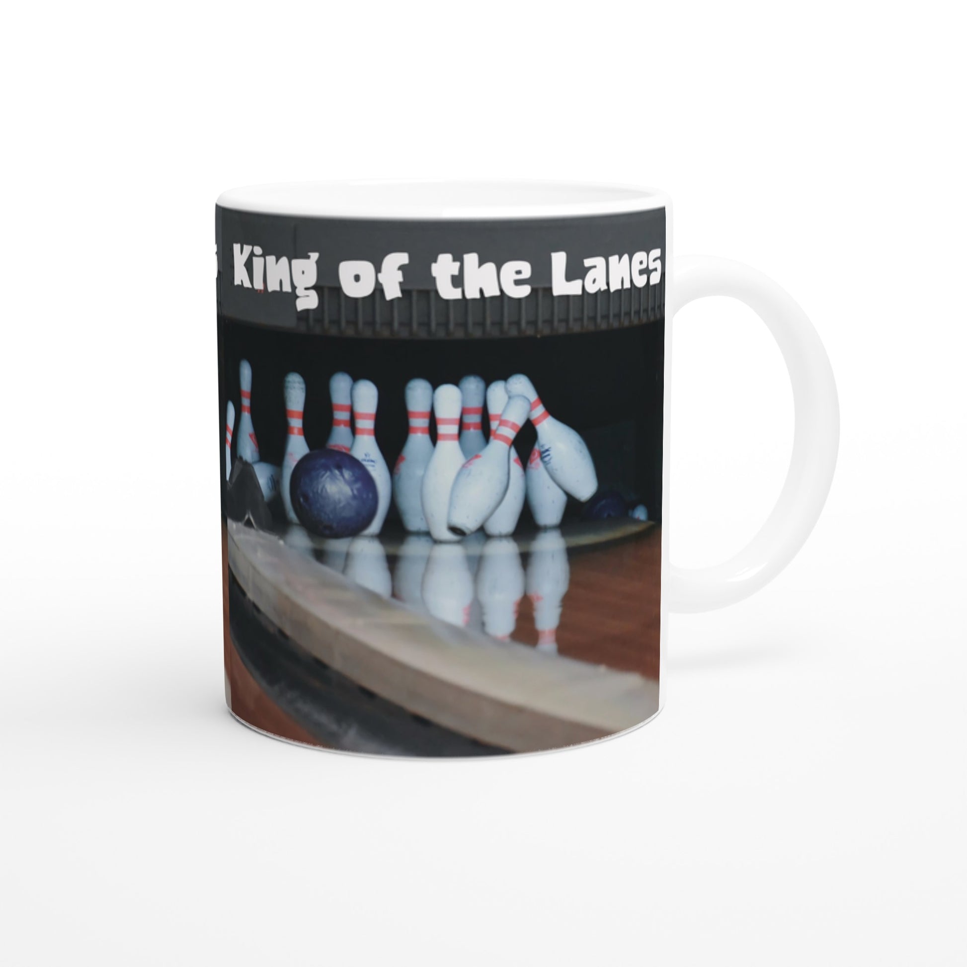 King of the Lanes White 11oz Ceramic Mug at Java Good Coffee