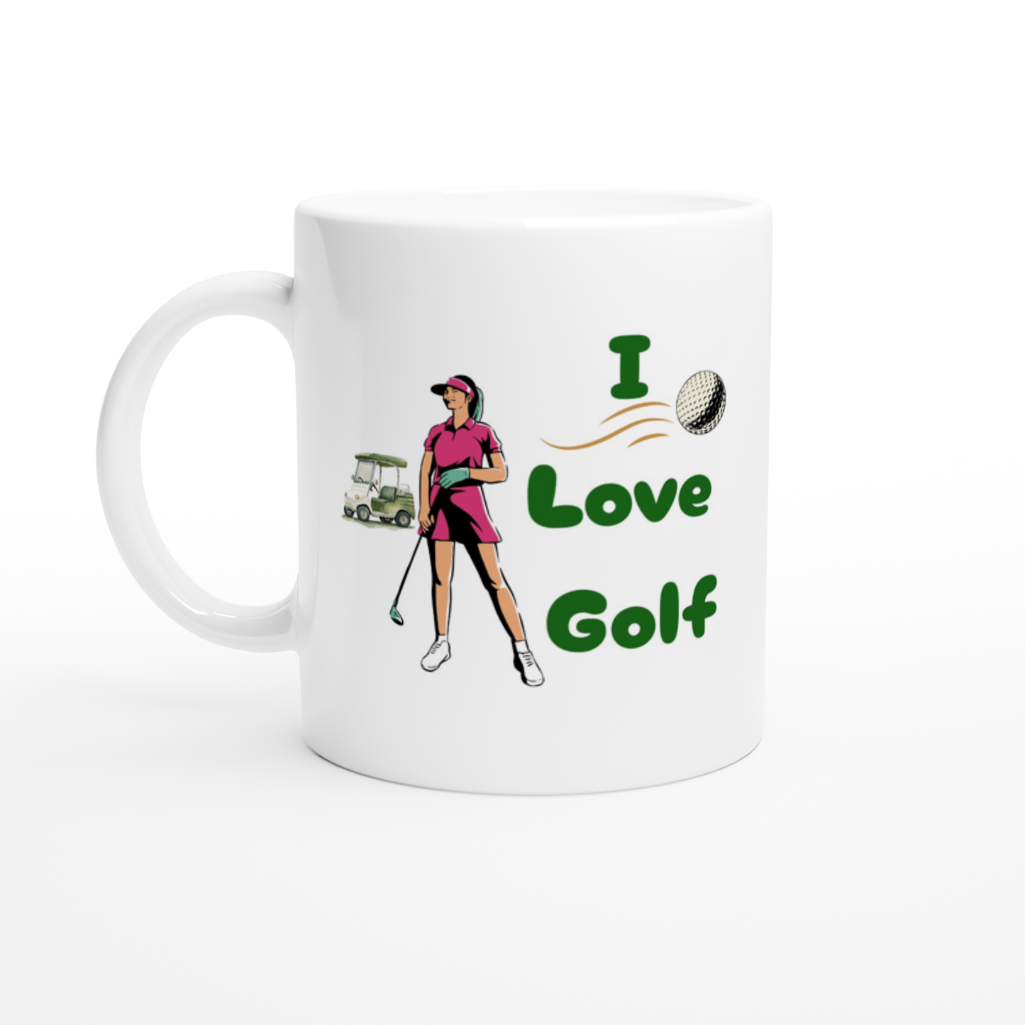 I Love Golf Women White 11oz Ceramic Mug