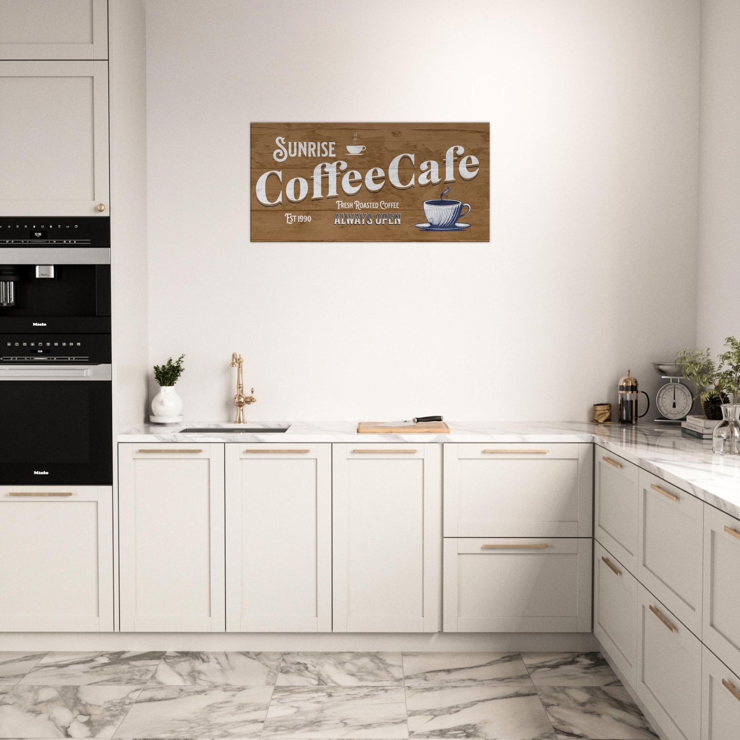 Sunrise Coffee Cafe Canvas Wall Print
